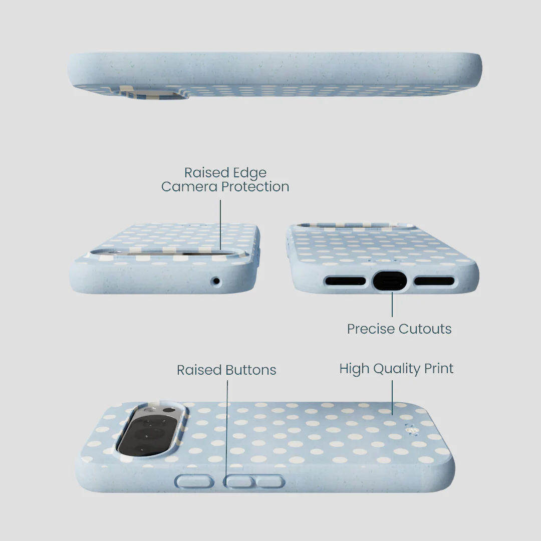 Powder Blue Indigo Dots Google Pixel 10/10 Pro Case - Image 3