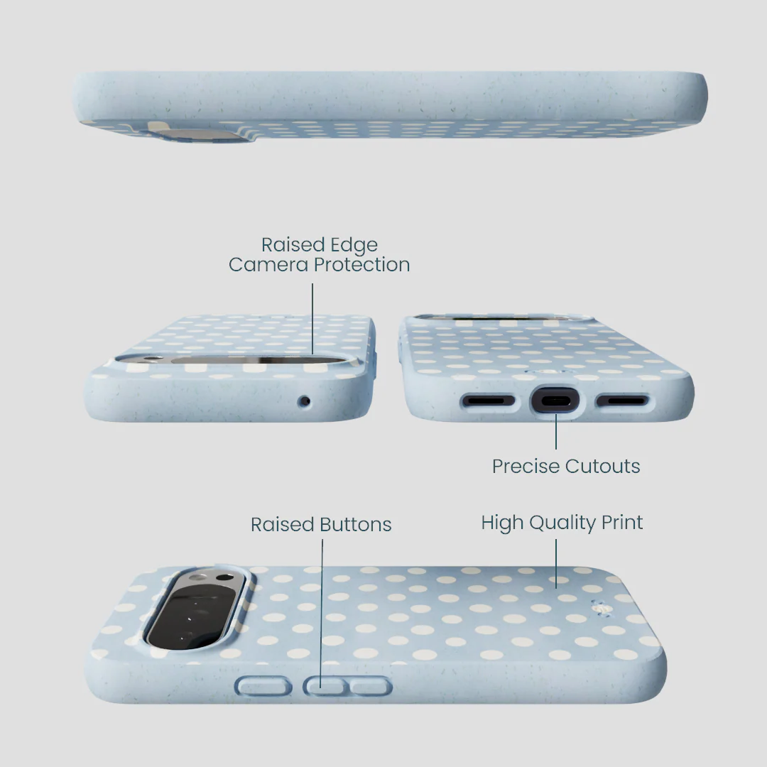 Powder Blue Indigo Dots Google Pixel 10 Pro XL Case - Image 3