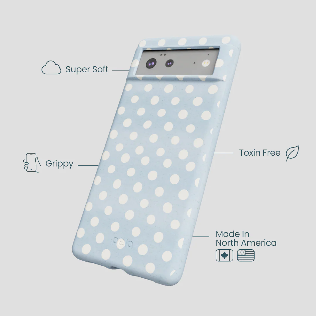 Powder Blue Indigo Dots Google Pixel 6 Case - Image 4