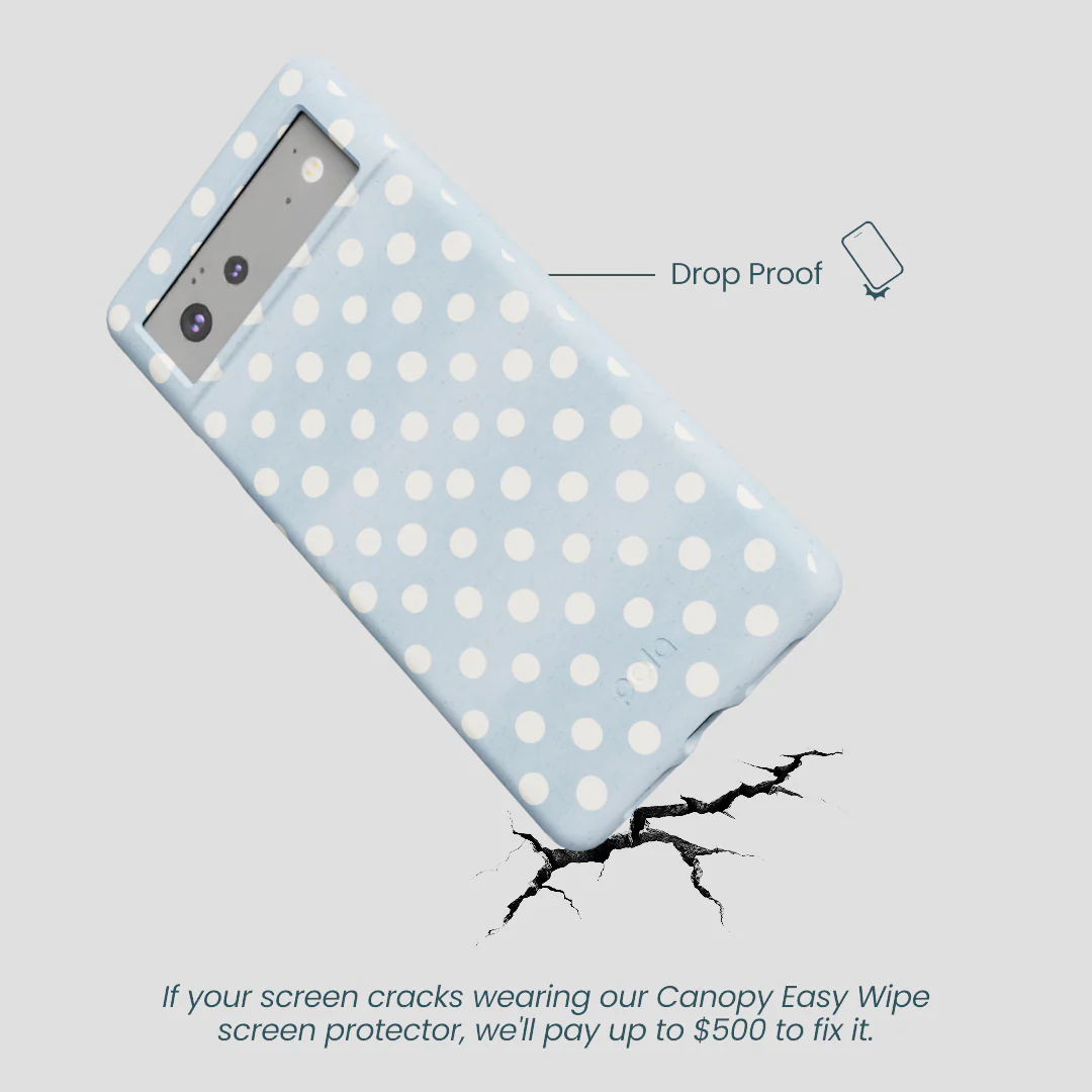 Powder Blue Indigo Dots Google Pixel 6 Case - Image 5
