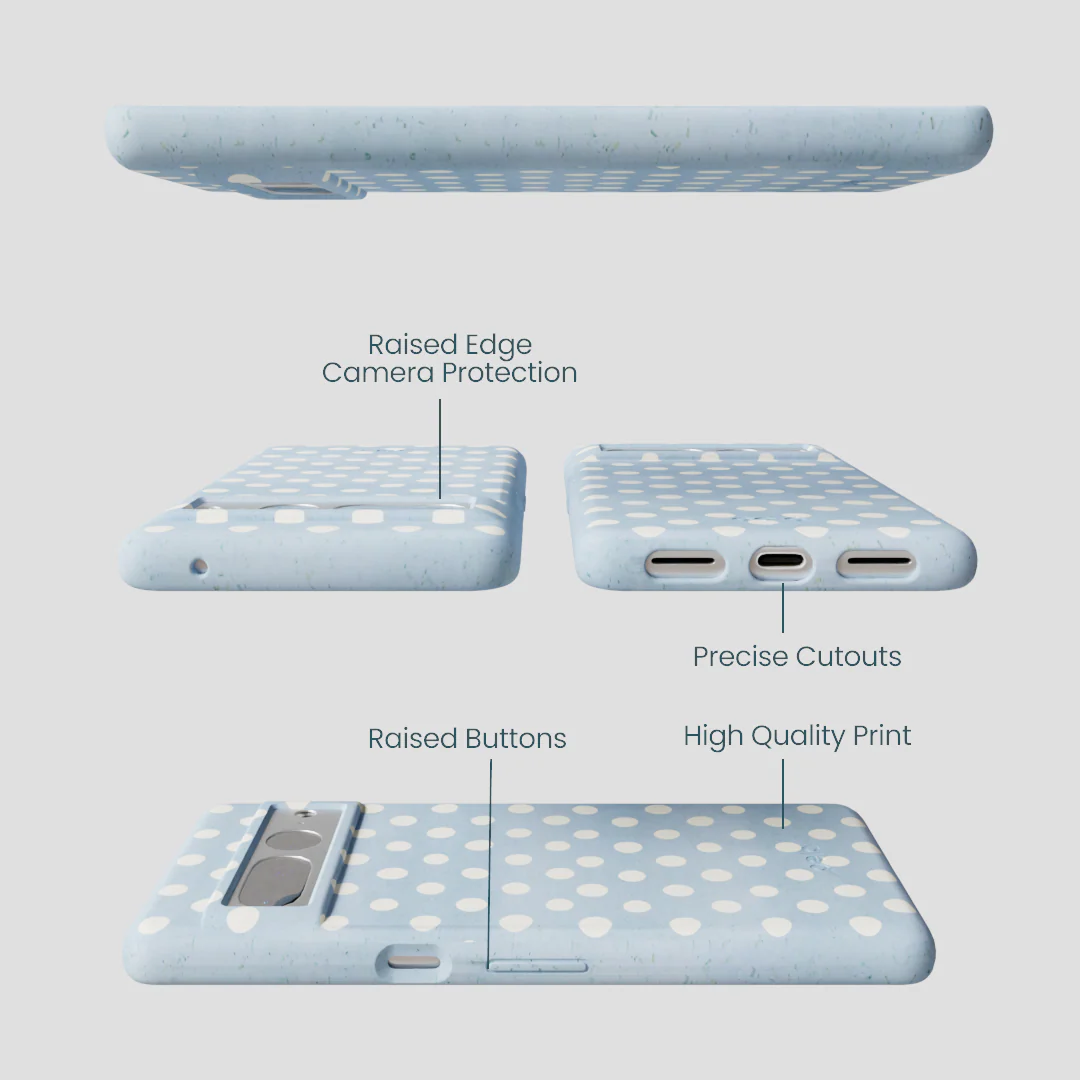 Powder Blue Indigo Dots Google Pixel 7 Pro Case - Image 3