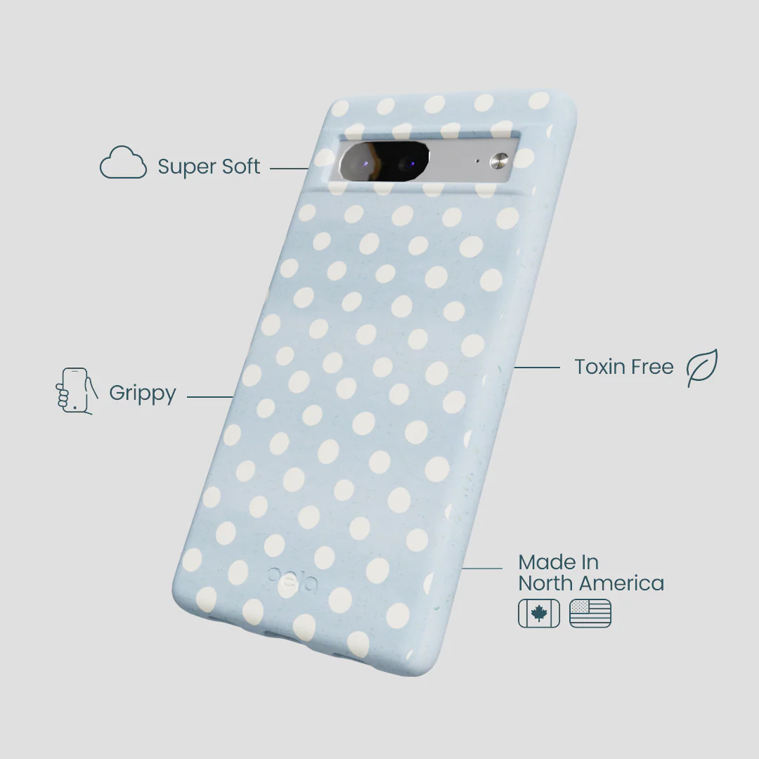 Powder Blue Indigo Dots Google Pixel 7a Case - Image 4