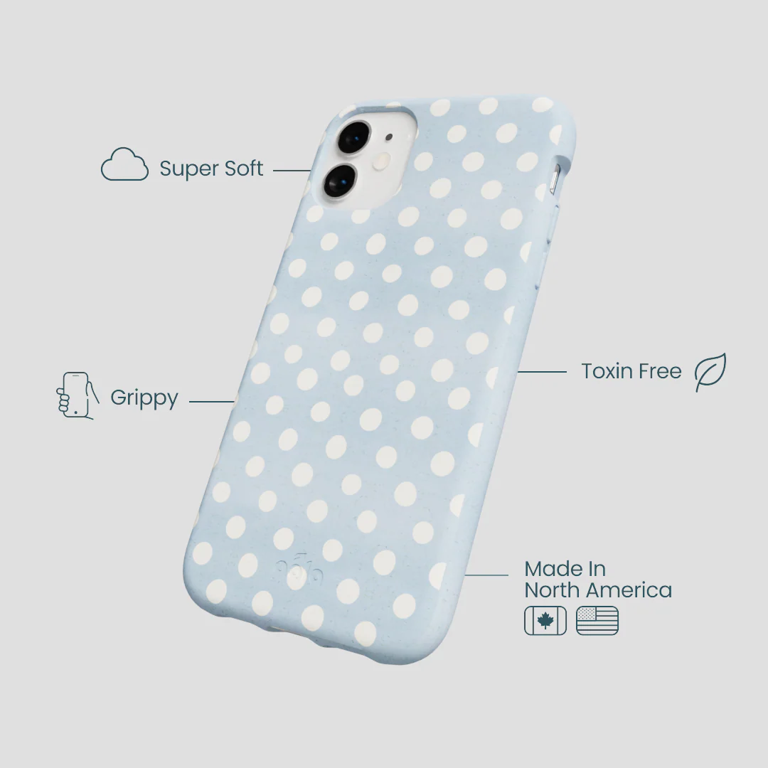 Powder Blue Indigo Dots iPhone 11 Case - Image 4