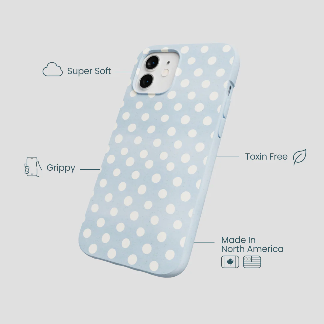 Powder Blue Indigo Dots iPhone 12/ iPhone 12 Pro Case - Image 4