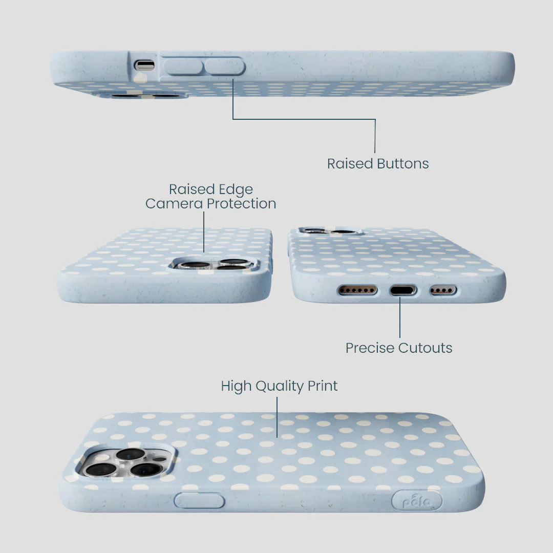 Powder Blue Indigo Dots iPhone 12 Pro Max Case - Image 3