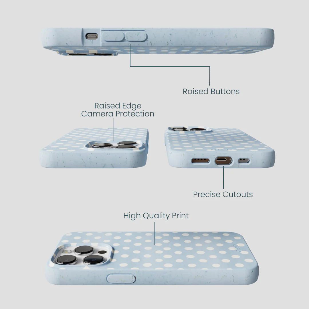 Powder Blue Indigo Dots iPhone 13 Pro Case - Image 3