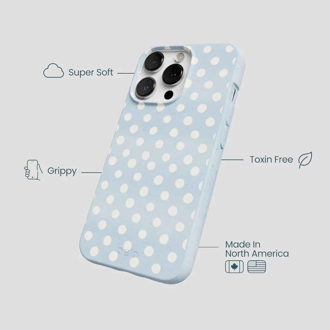 Powder Blue Indigo Dots iPhone 13 Pro Case - Image 4