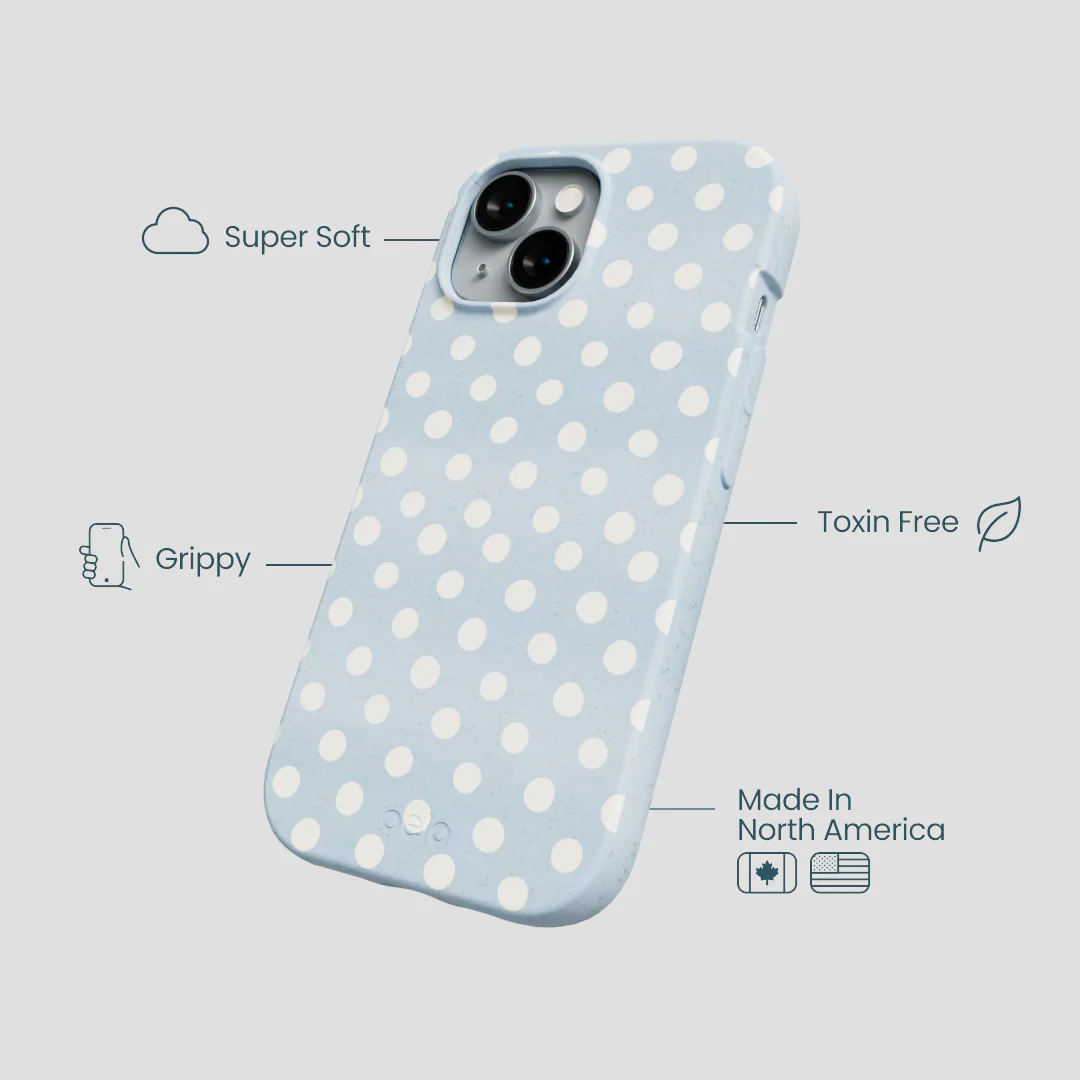 Powder Blue Indigo Dots iPhone 14 Case - Image 4