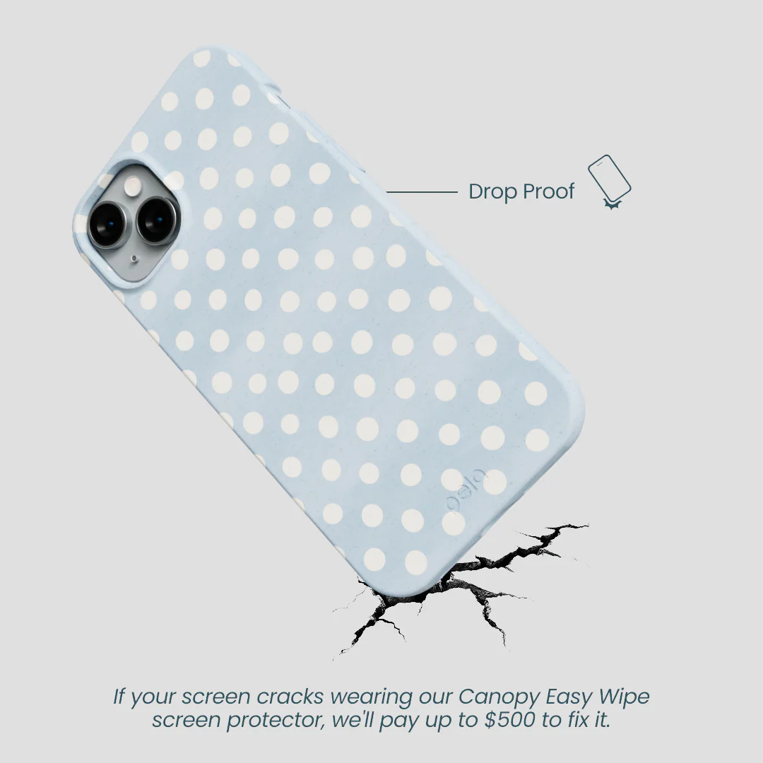 Powder Blue Indigo Dots iPhone 14 Plus Case - Image 5