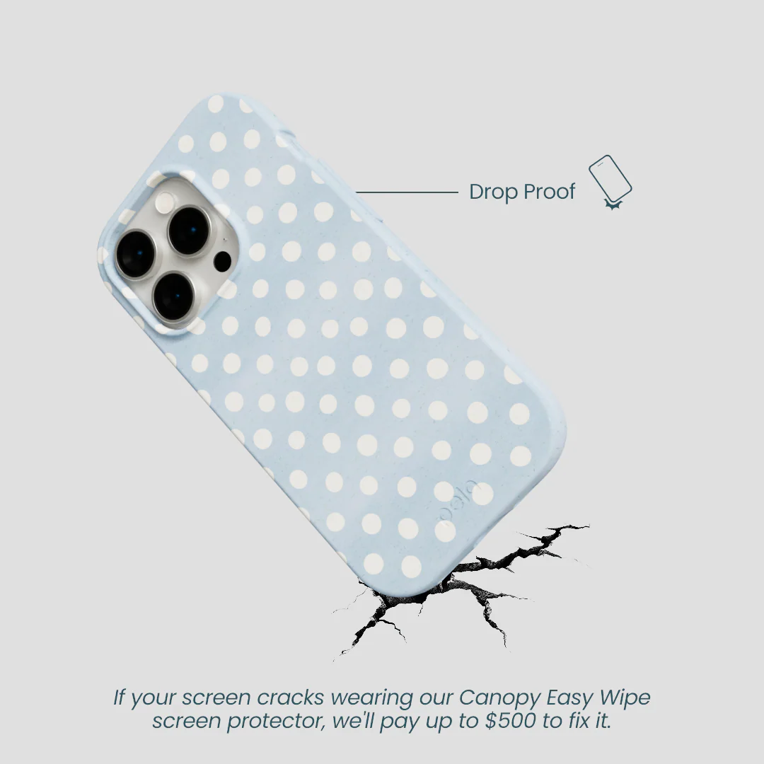 Powder Blue Indigo Dots iPhone 14 Pro Case - Image 5