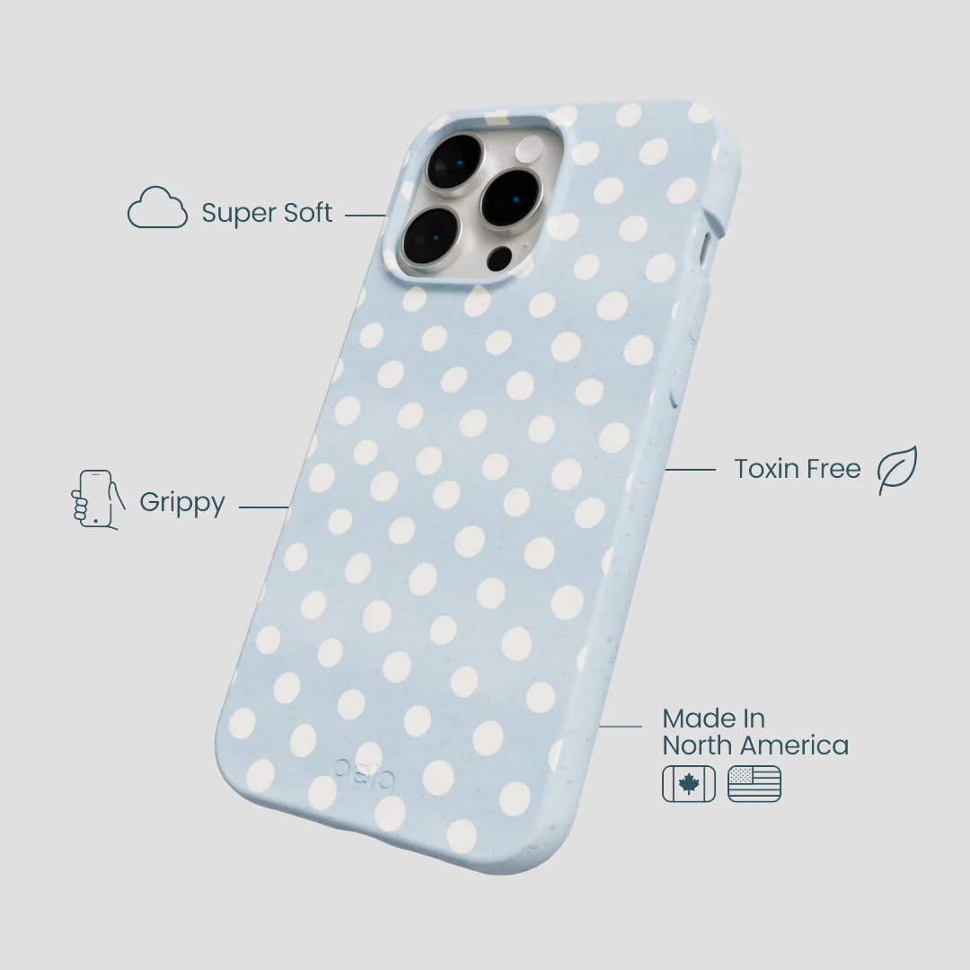 Powder Blue Indigo Dots iPhone 15 Pro Max Case - Image 4