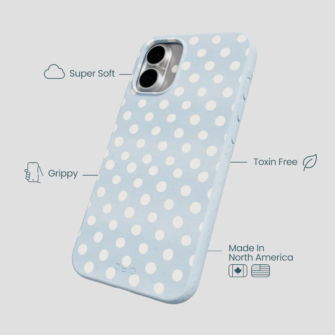 Powder Blue Indigo Dots iPhone 16 Plus Case - Image 4