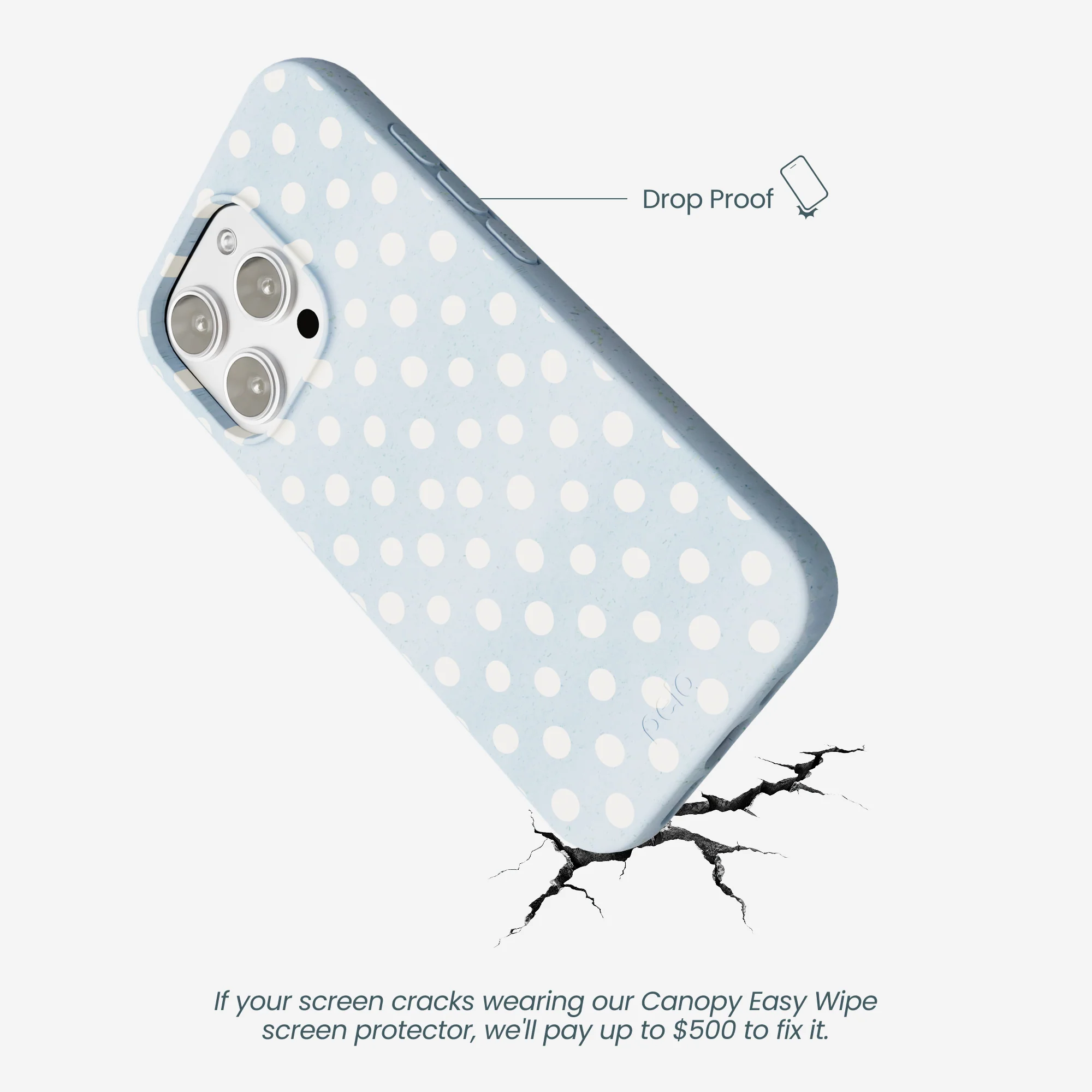 Powder Blue Indigo Dots iPhone 16 Pro Max Case - Image 5