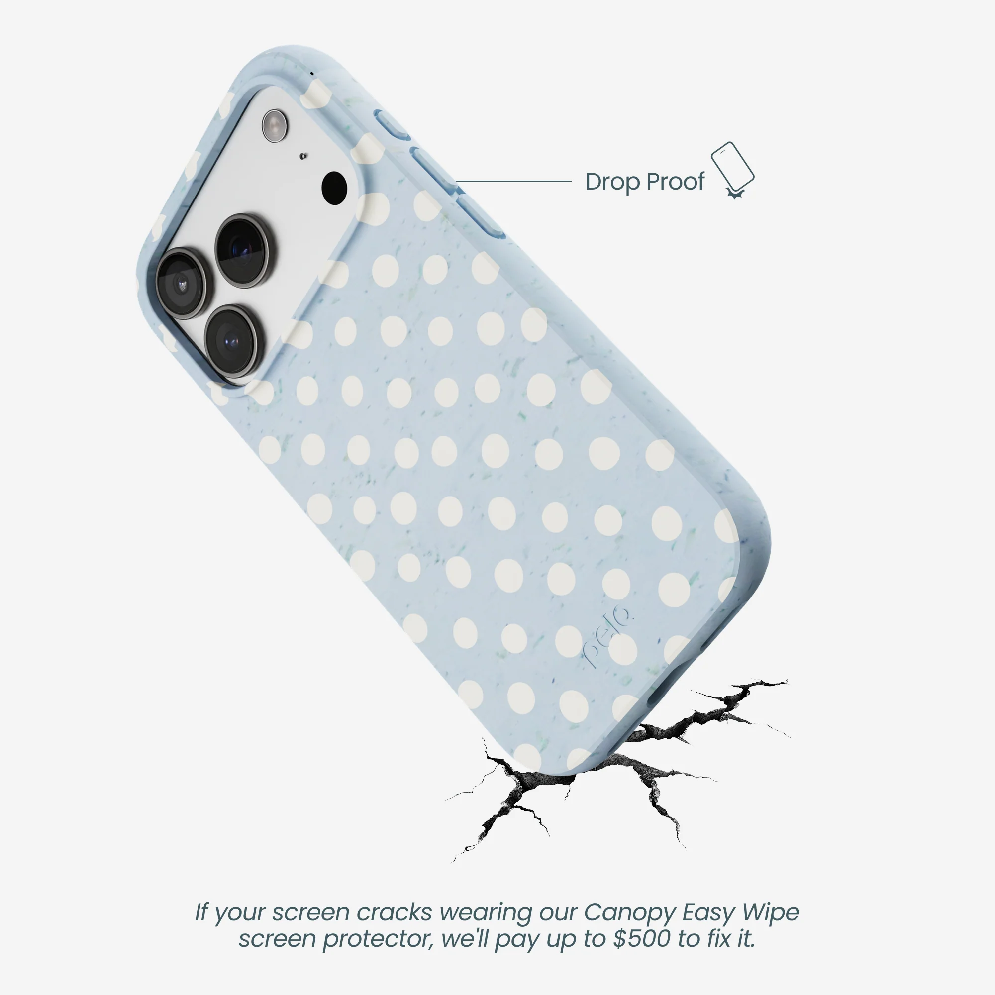 Powder Blue Indigo Dots iPhone 17 Pro Case - Image 5