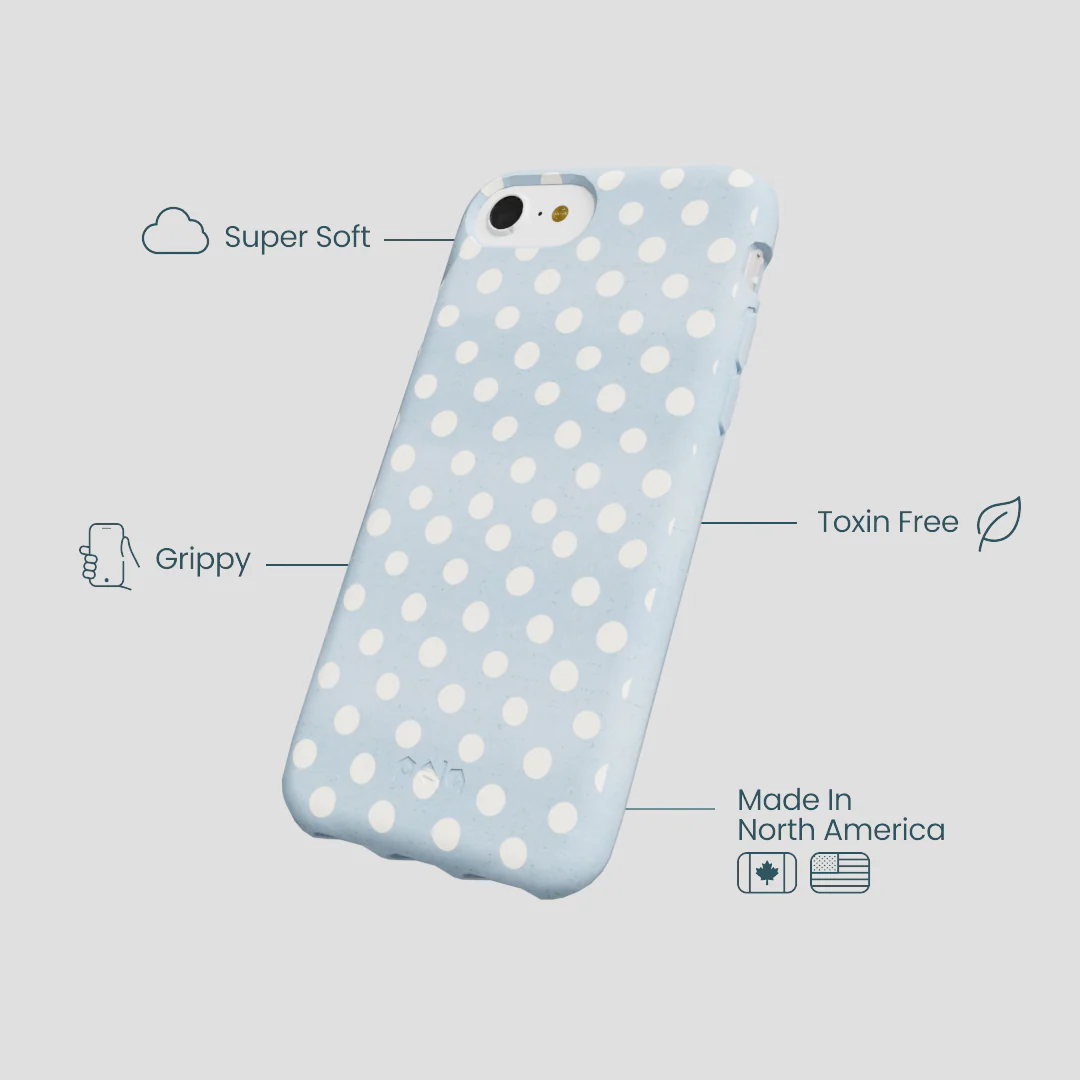 Powder Blue Indigo Dots iPhone 6/6s/7/8/SE Case - Image 4