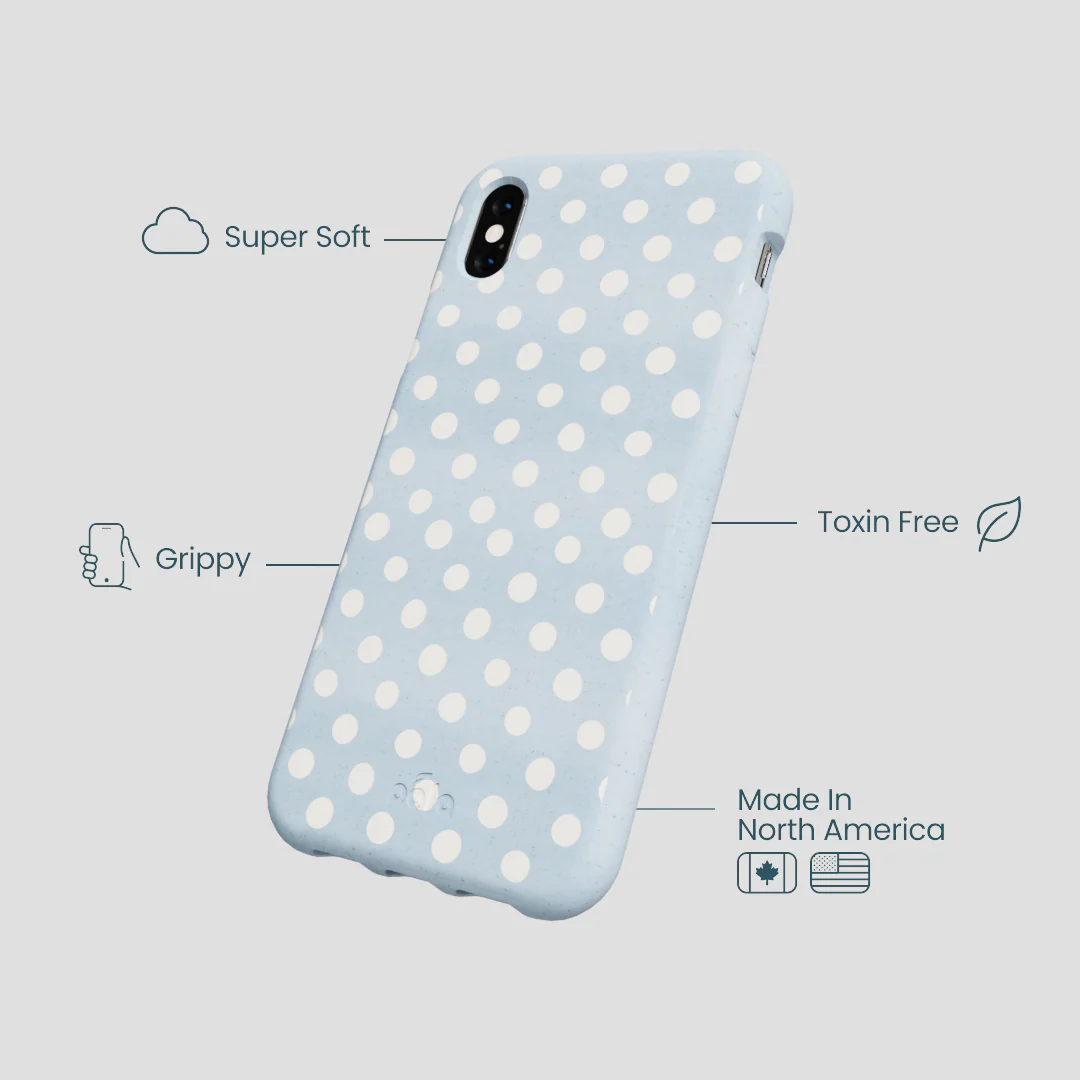 Powder Blue Indigo Dots iPhone XR Case - Image 4