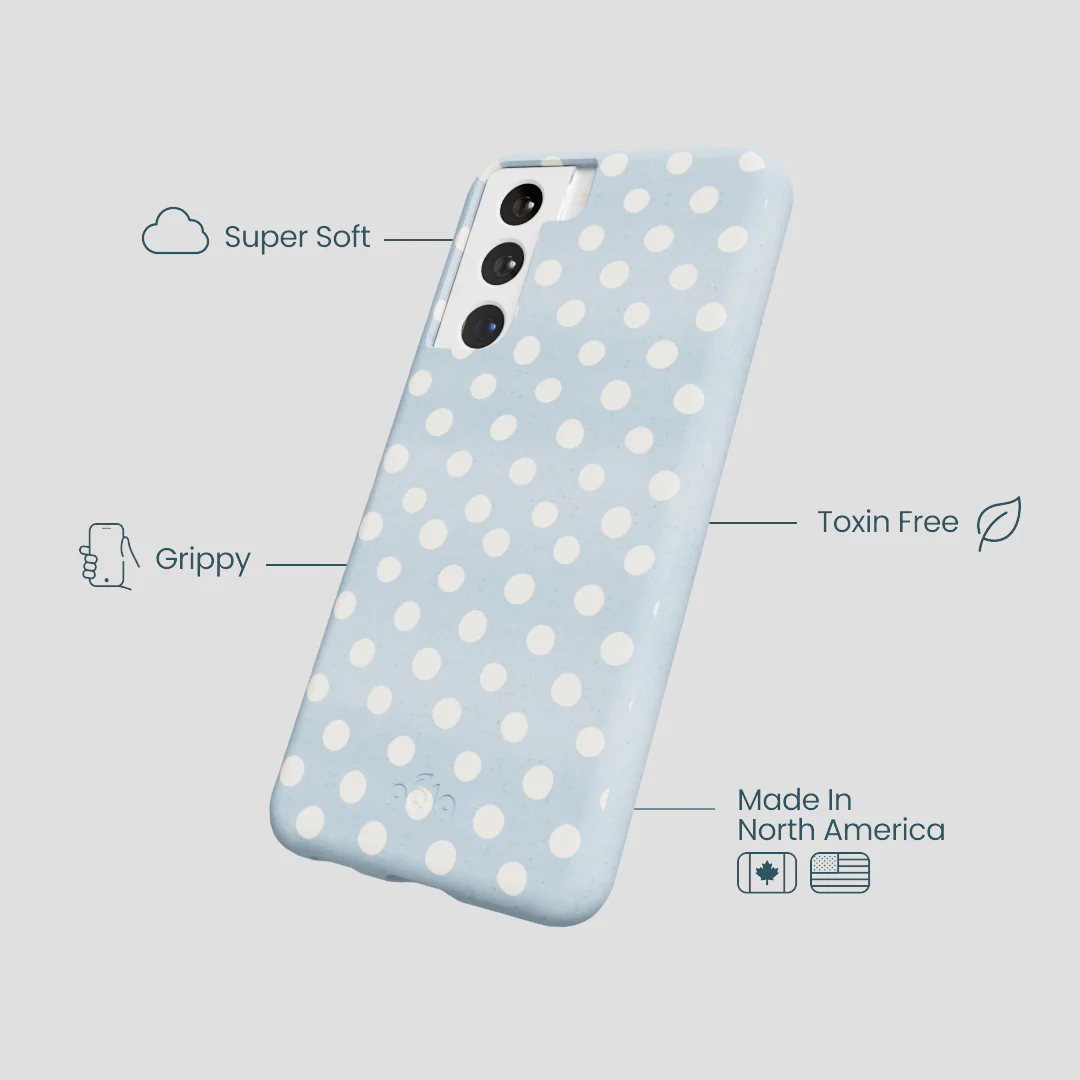 Powder Blue Indigo Dots Samsung Galaxy S21 Case - Image 4