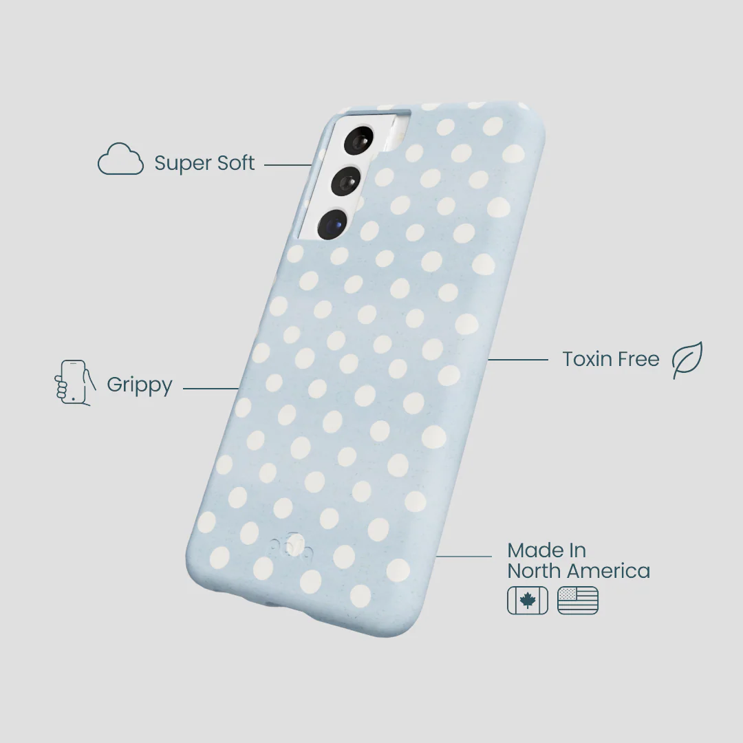Powder Blue Indigo Dots Samsung Galaxy S22 Case - Image 4