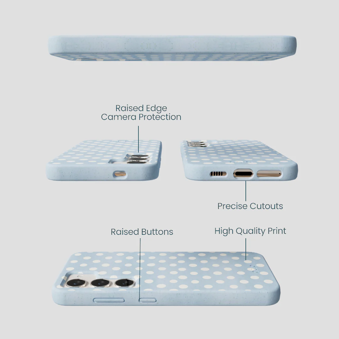 Powder Blue Indigo Dots Samsung Galaxy S23 Case - Image 3