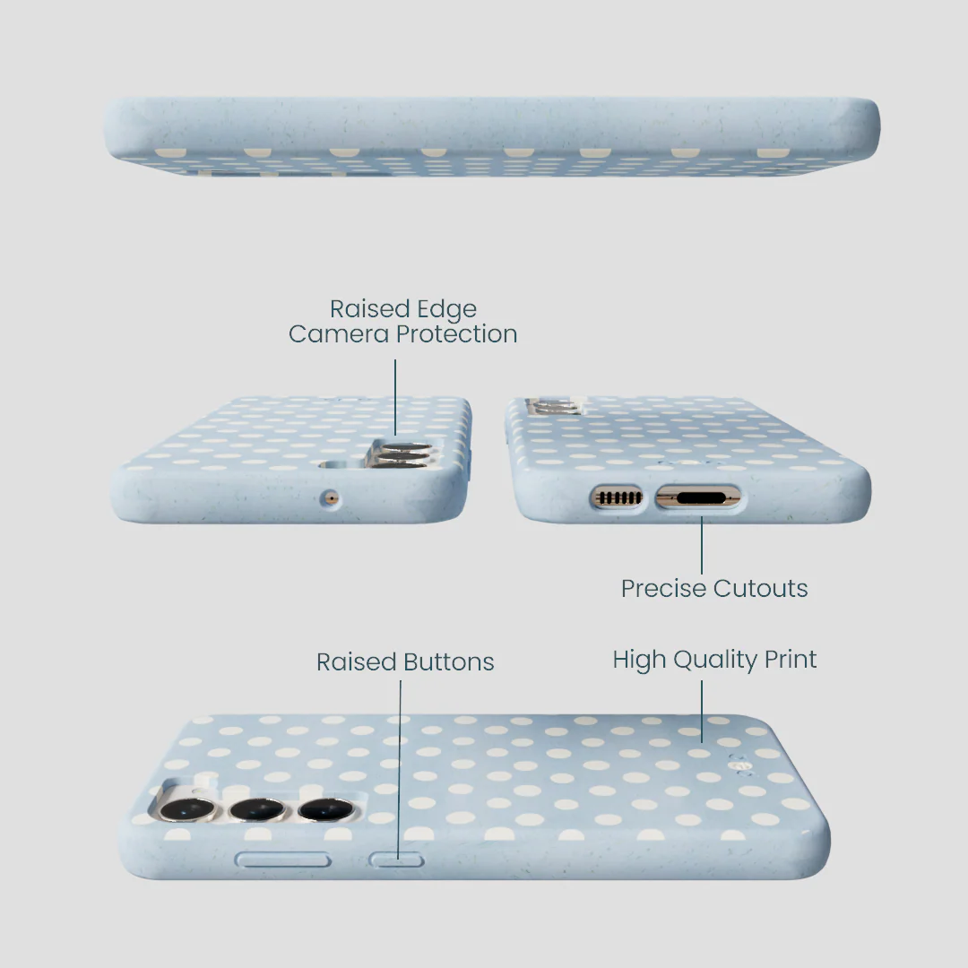 Powder Blue Indigo Dots Samsung Galaxy S23+(Plus) Case - Image 3