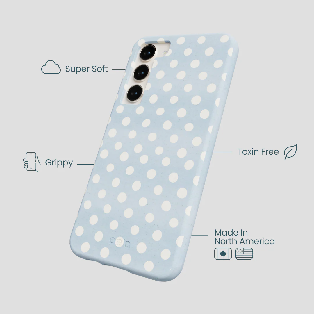 Powder Blue Indigo Dots Samsung Galaxy S23+(Plus) Case - Image 4
