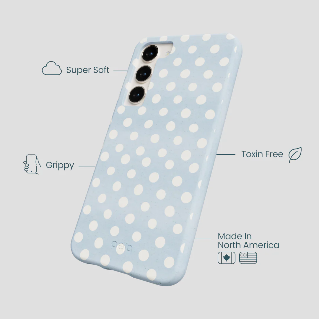 Powder Blue Indigo Dots Samsung Galaxy S24+(Plus) Case - Image 4