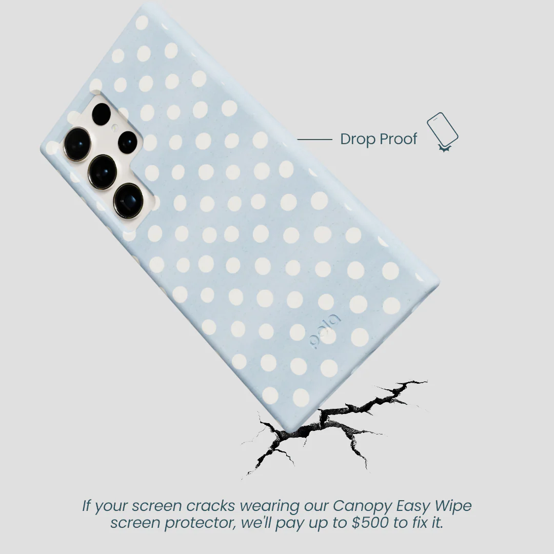 Powder Blue Indigo Dots Samsung Galaxy S24 Ultra Case - Image 5