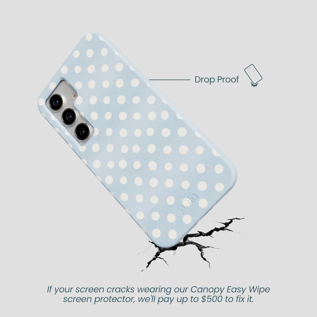 Powder Blue Indigo Dots Samsung Galaxy S25 Case - Image 5