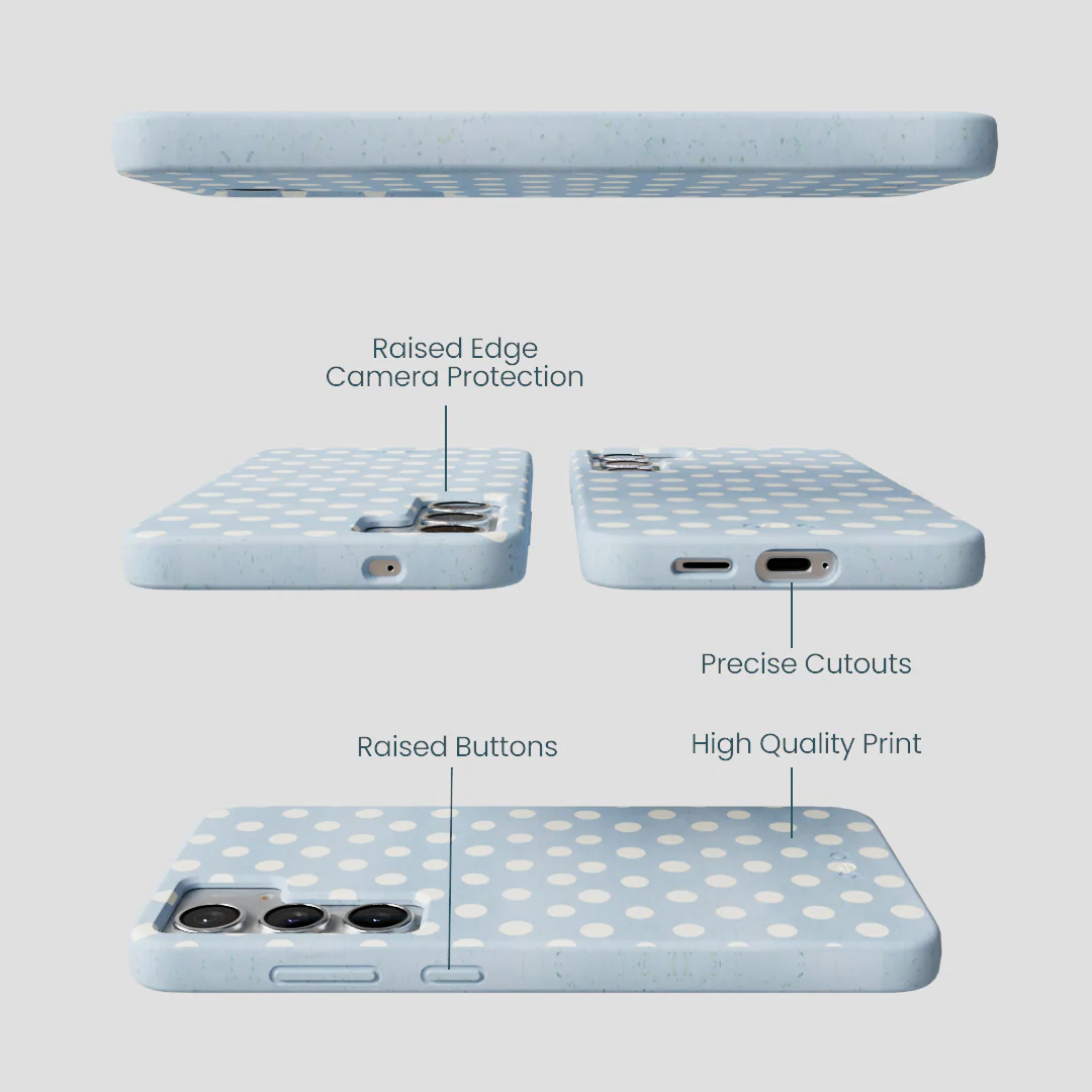 Powder Blue Indigo Dots Samsung Galaxy S25+(Plus) Case - Image 3