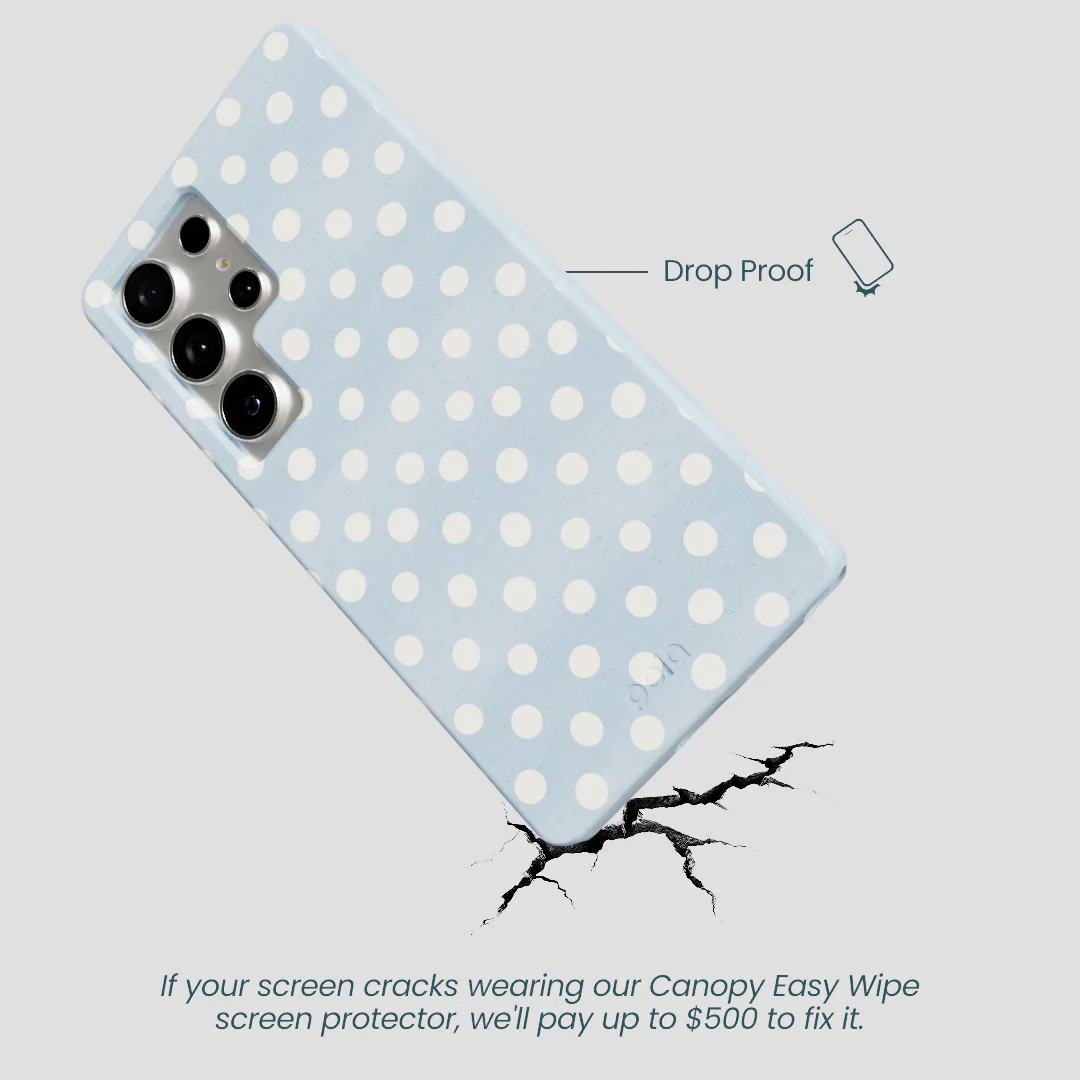 Powder Blue Indigo Dots Samsung Galaxy S25 Ultra Case - Image 5