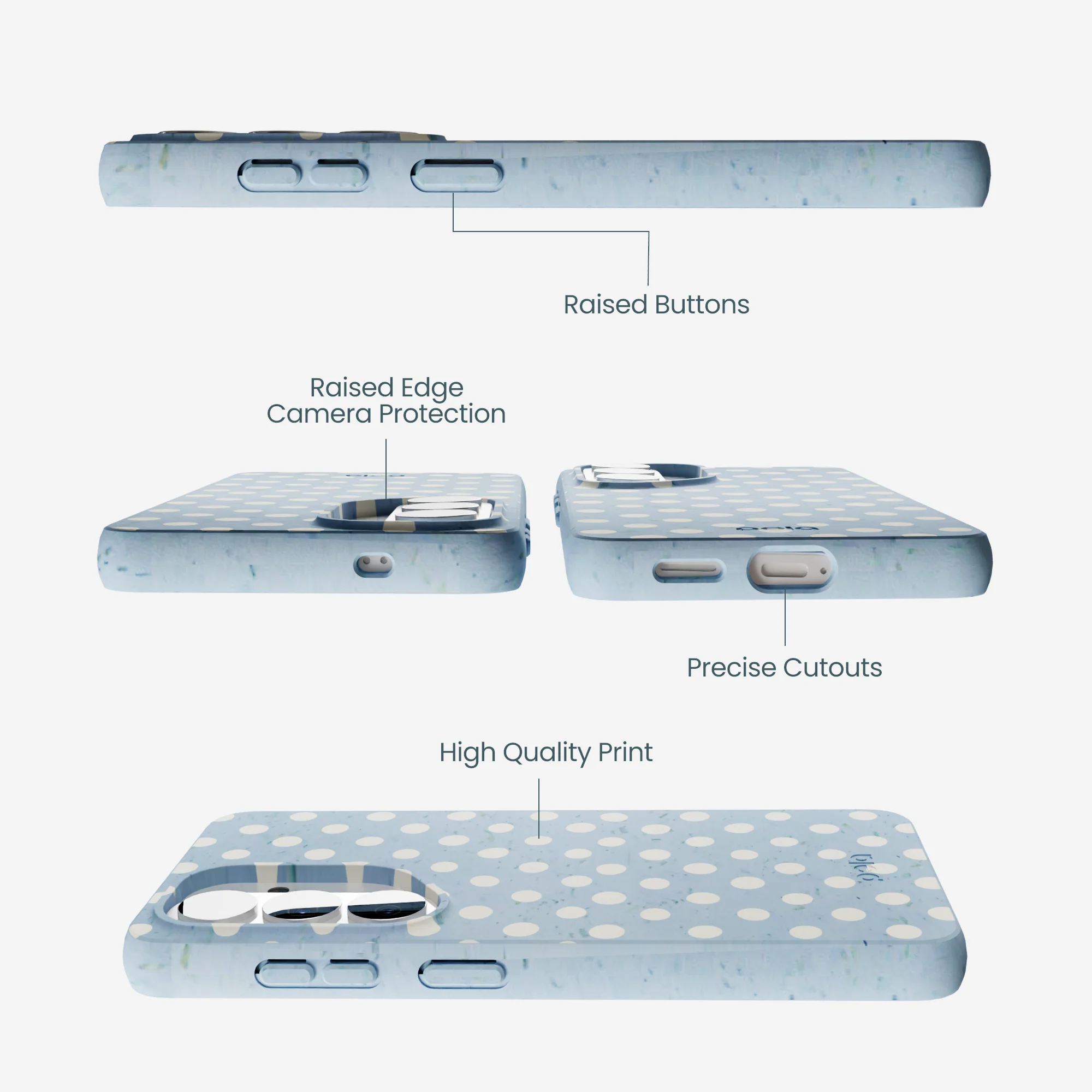 Powder Blue Indigo Dots Samsung Galaxy S26 Case - Image 3