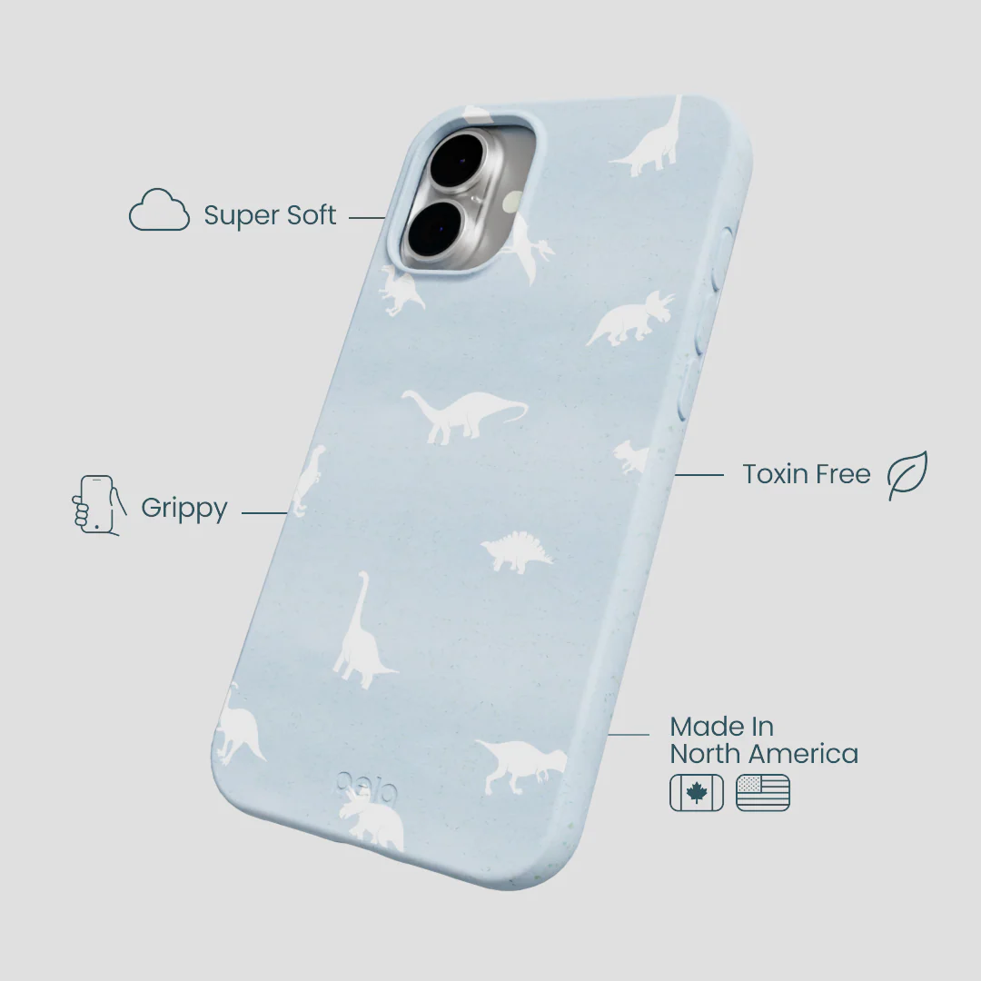 Powder Blue Lil Dinos iPhone 16 Plus Case - Image 4
