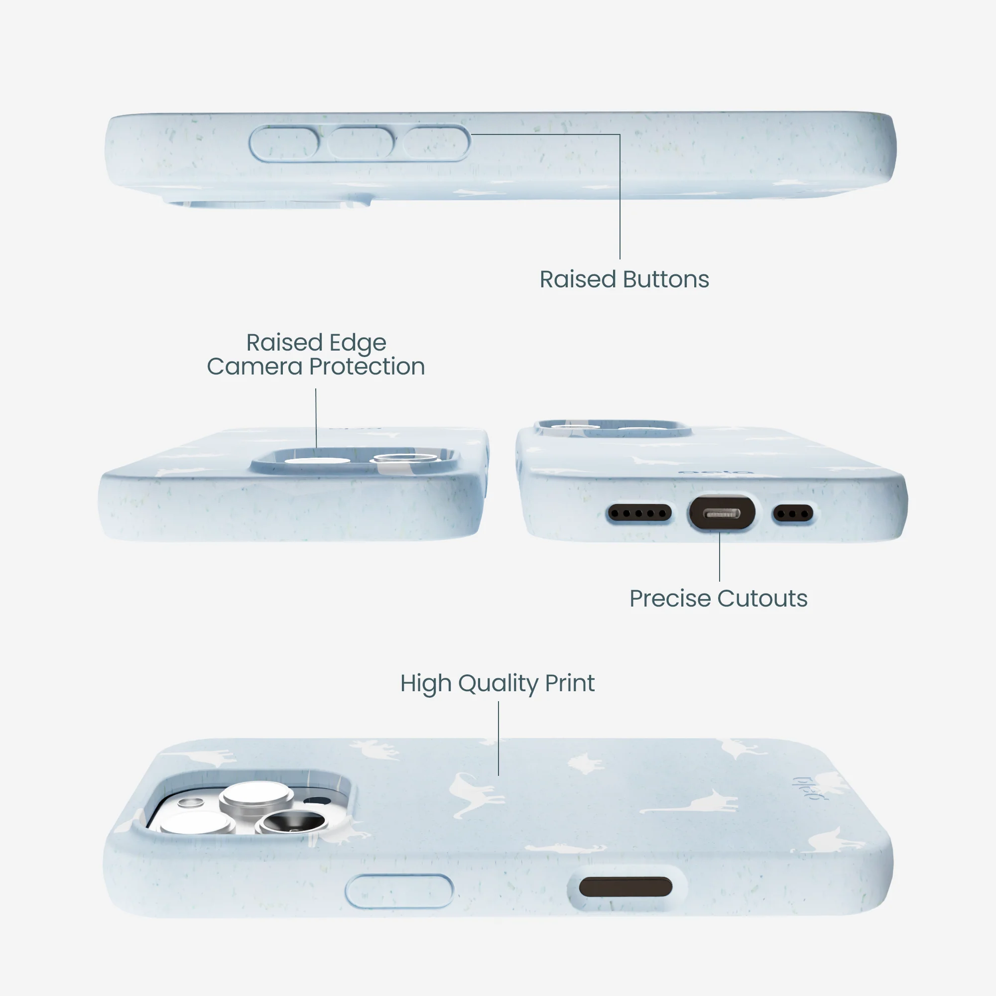 Powder Blue Lil Dinos iPhone 16 Pro Max Case - Image 3