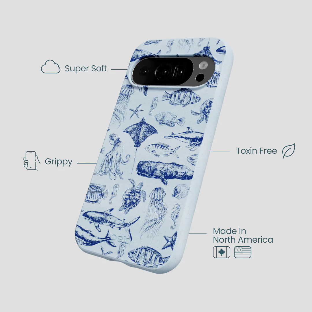 Powder Blue Marine Life Google Pixel 10/10 Pro Case - Image 4