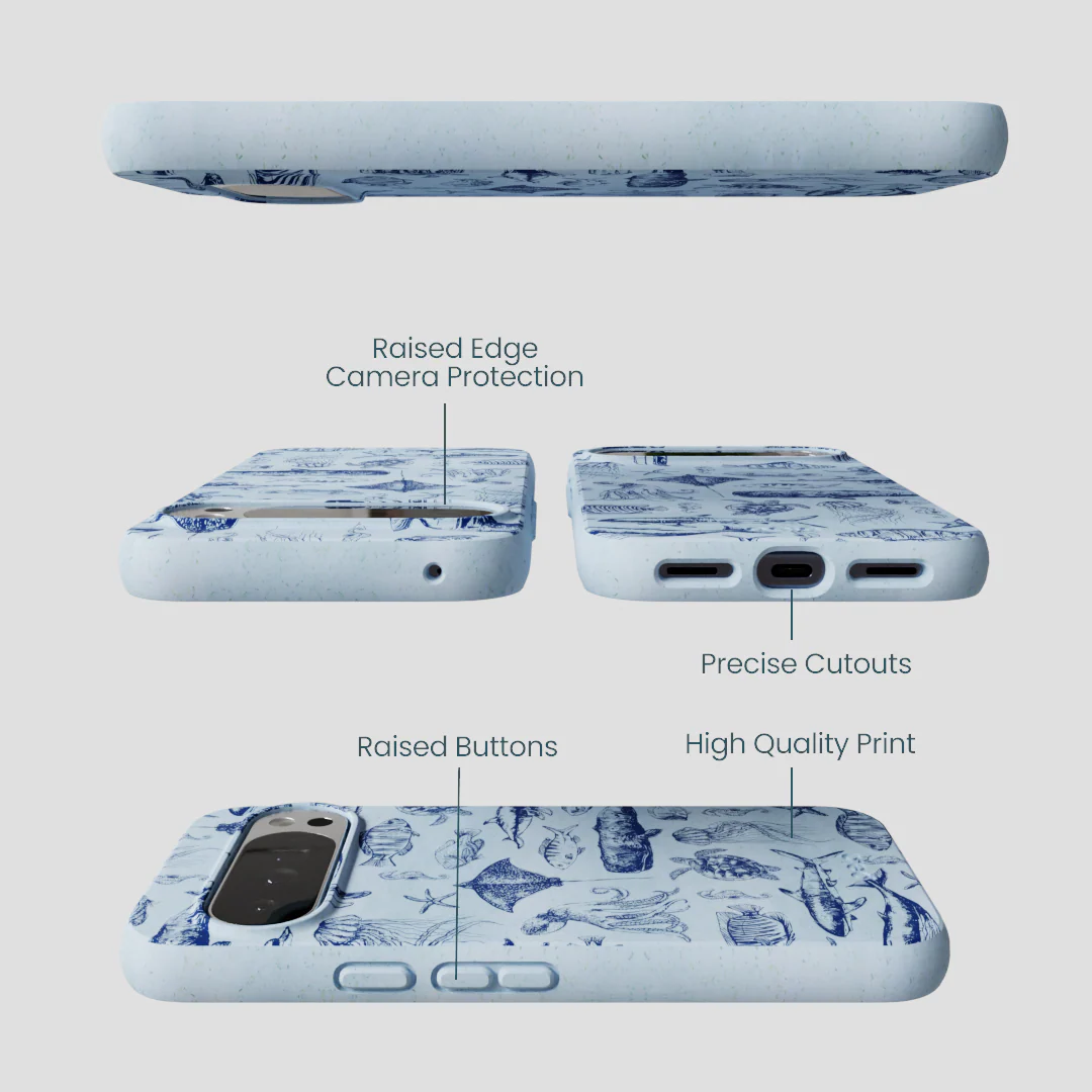 Powder Blue Marine Life Google Pixel 10 Pro XL Case - Image 3