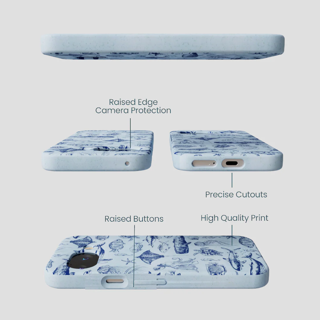 Powder Blue Marine Life Google Pixel 9a Case - Image 2
