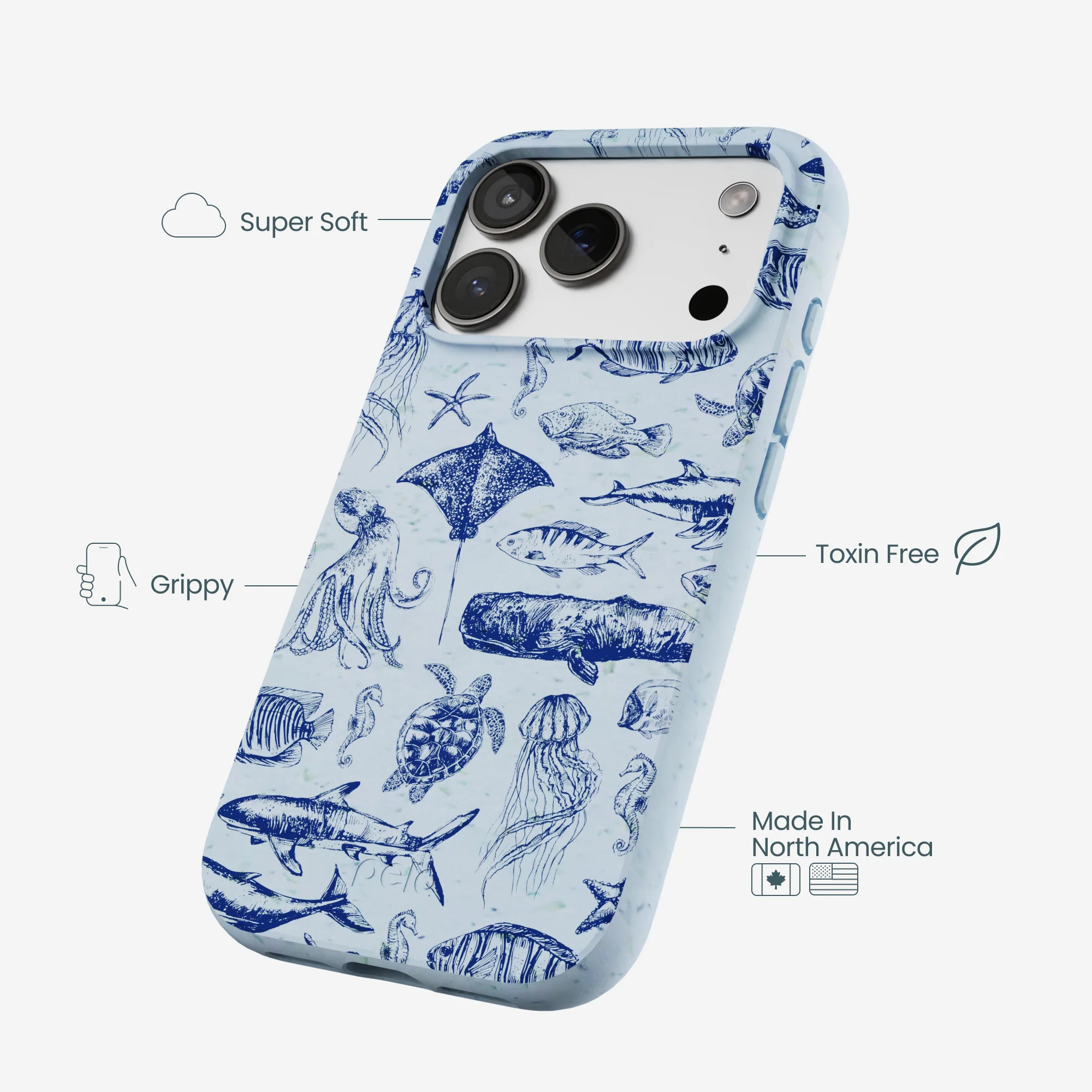 Powder Blue Marine Life iPhone 17 Pro Case - Image 4