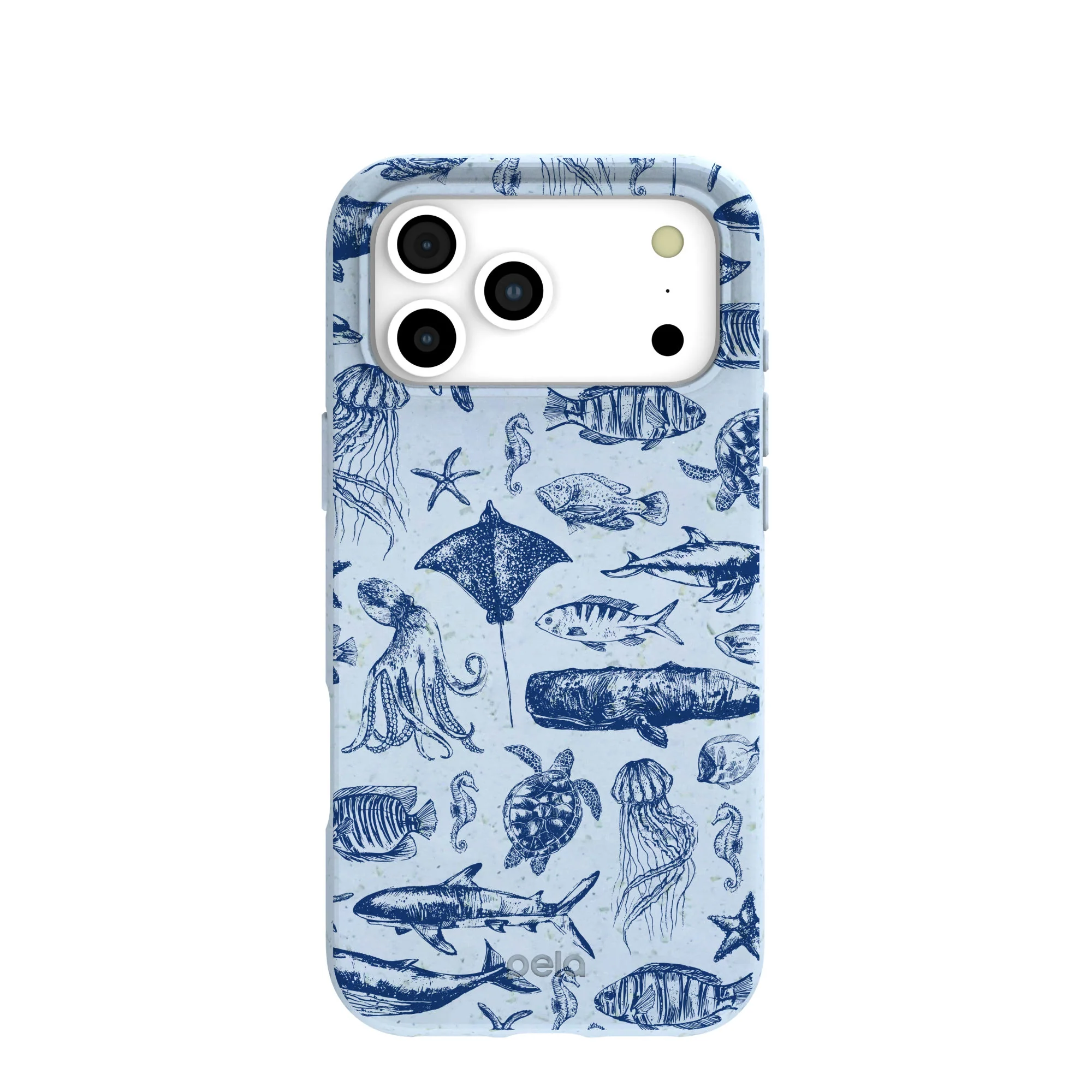 Powder Blue Marine Life iPhone 17 Pro Max Case