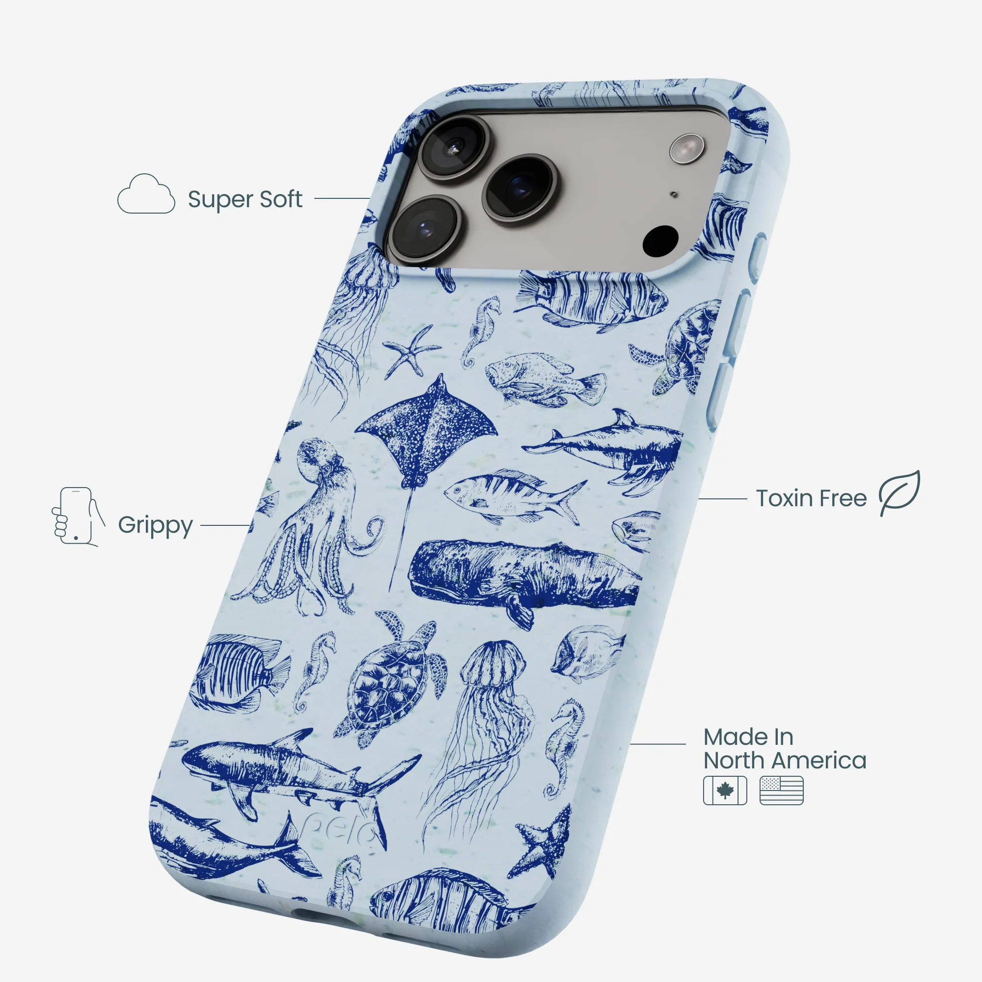 Powder Blue Marine Life iPhone 17 Pro Max Case - Image 4