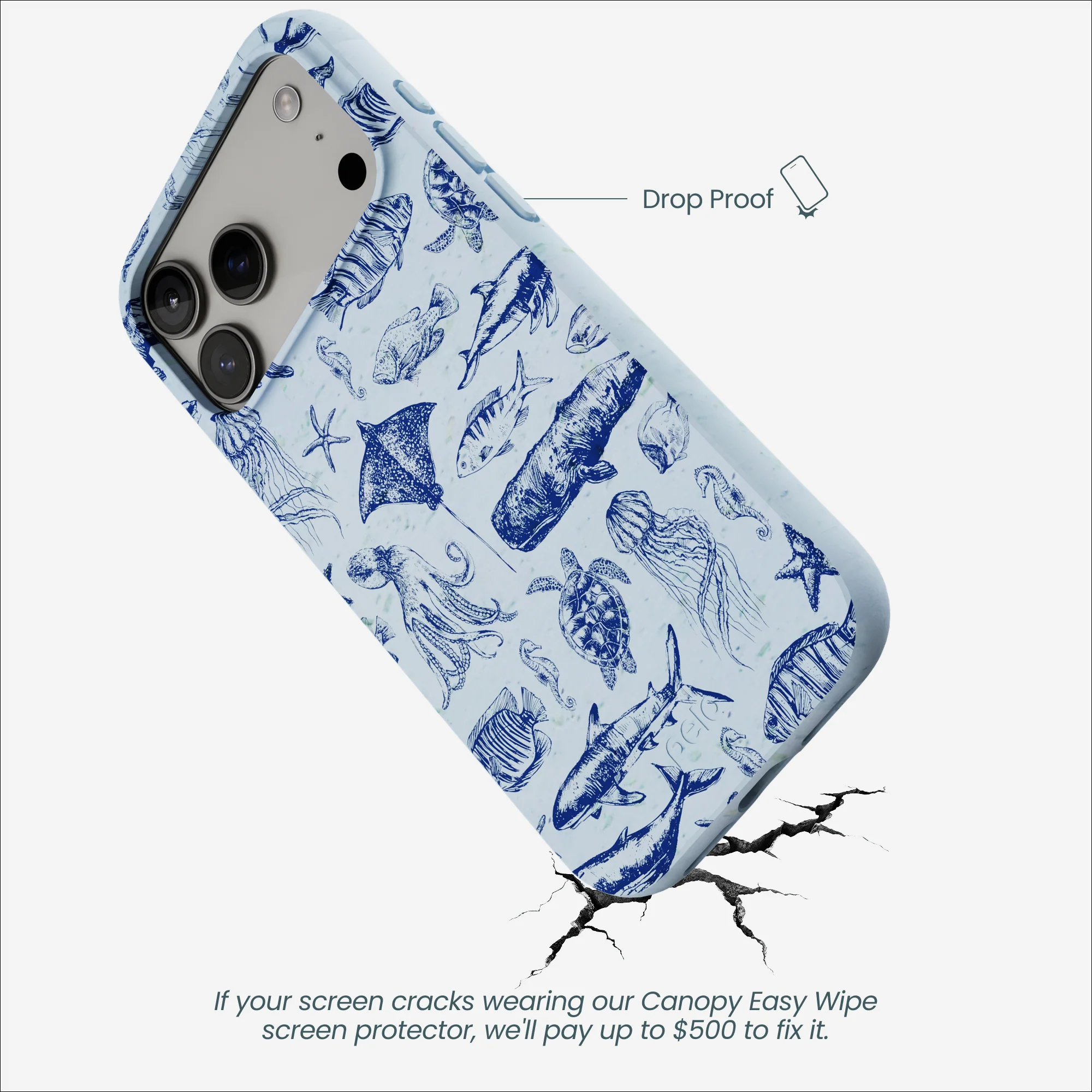 Powder Blue Marine Life iPhone 17 Pro Max Case - Image 5