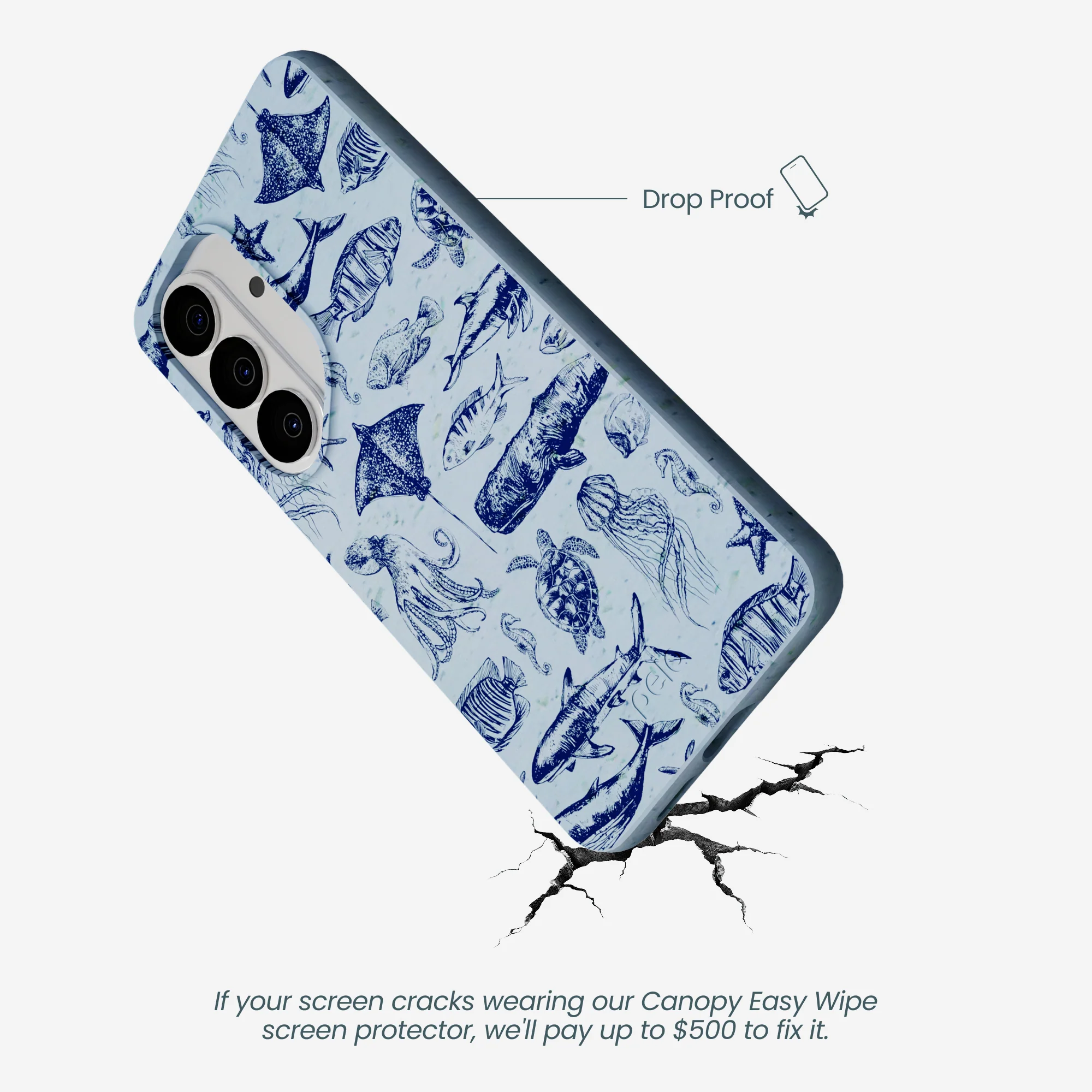 Powder Blue Marine Life Samsung Galaxy S26 Case - Image 5