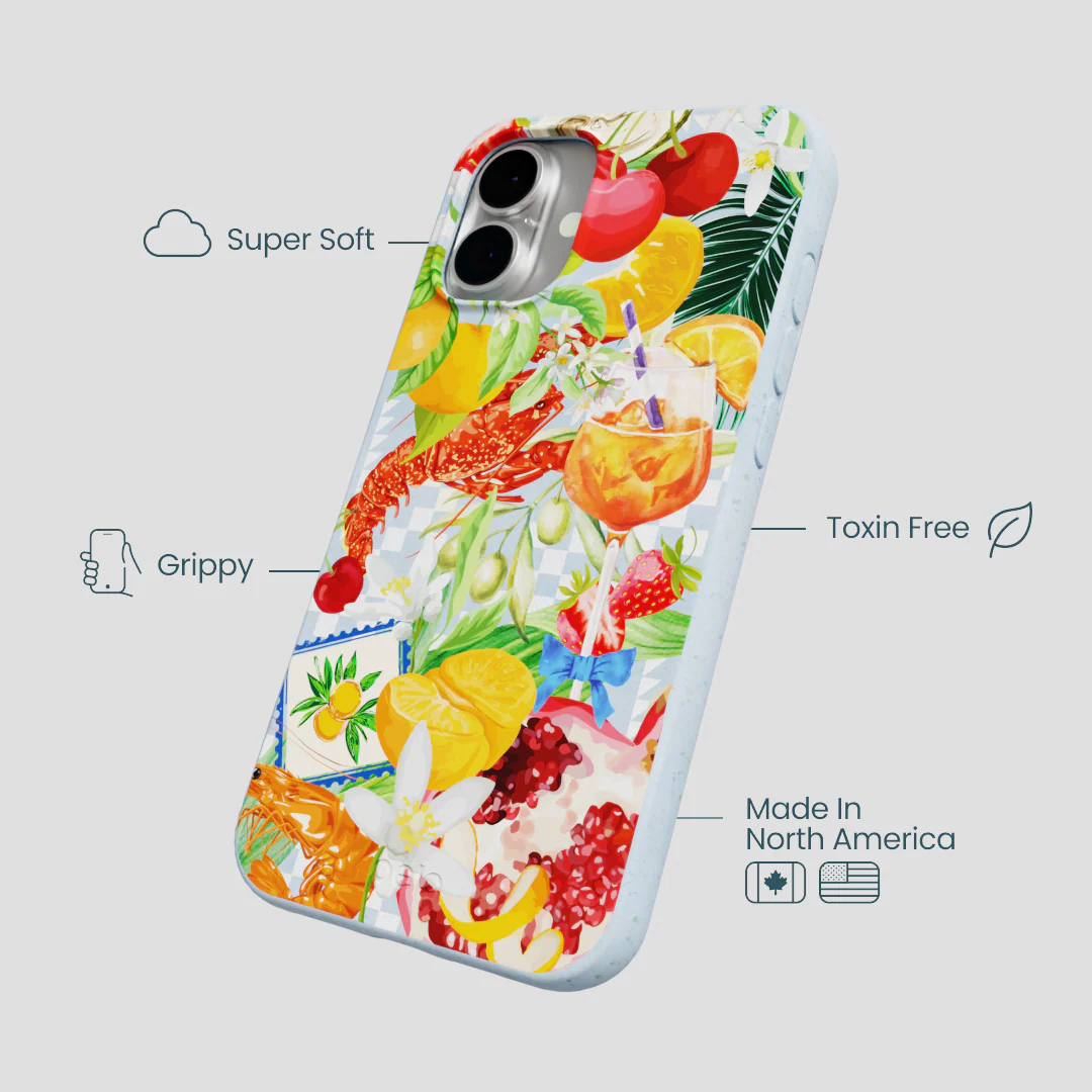 Powder Blue Mediterranean Summers iPhone 16 Plus Case - Image 4