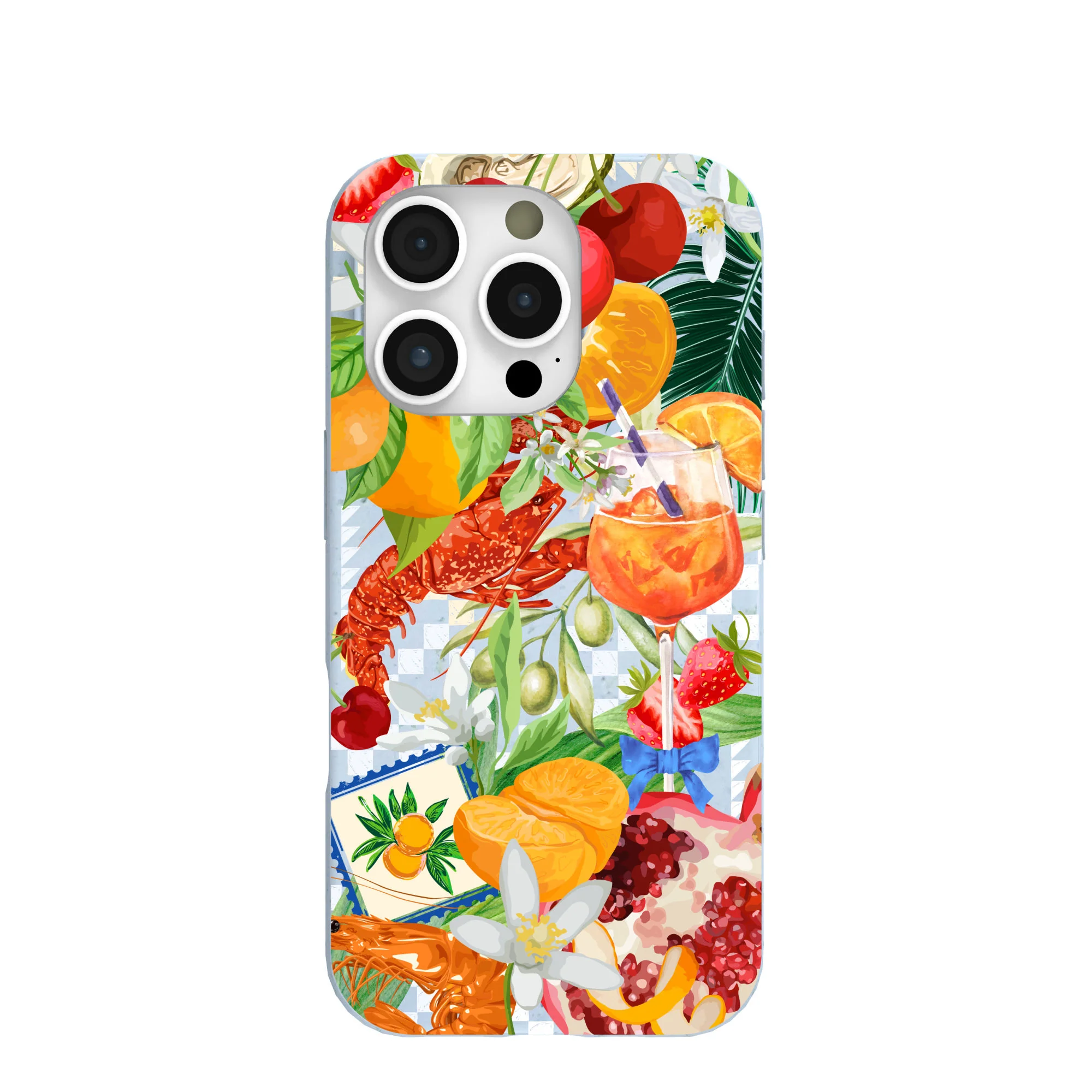 Powder Blue Mediterranean Summers iPhone 16 Pro Case