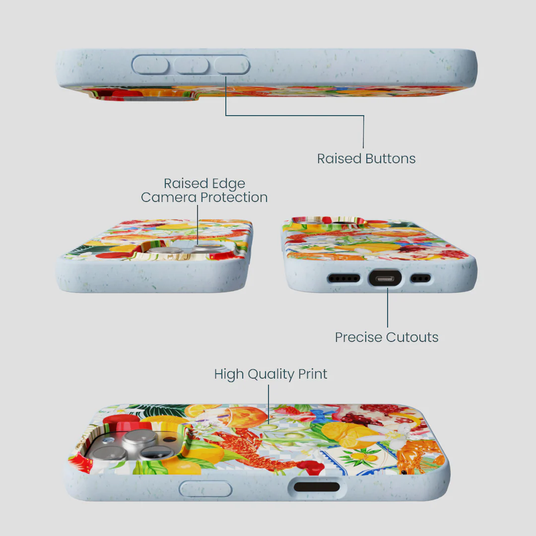 Powder Blue Mediterranean Summers iPhone 16 Pro Case - Image 3