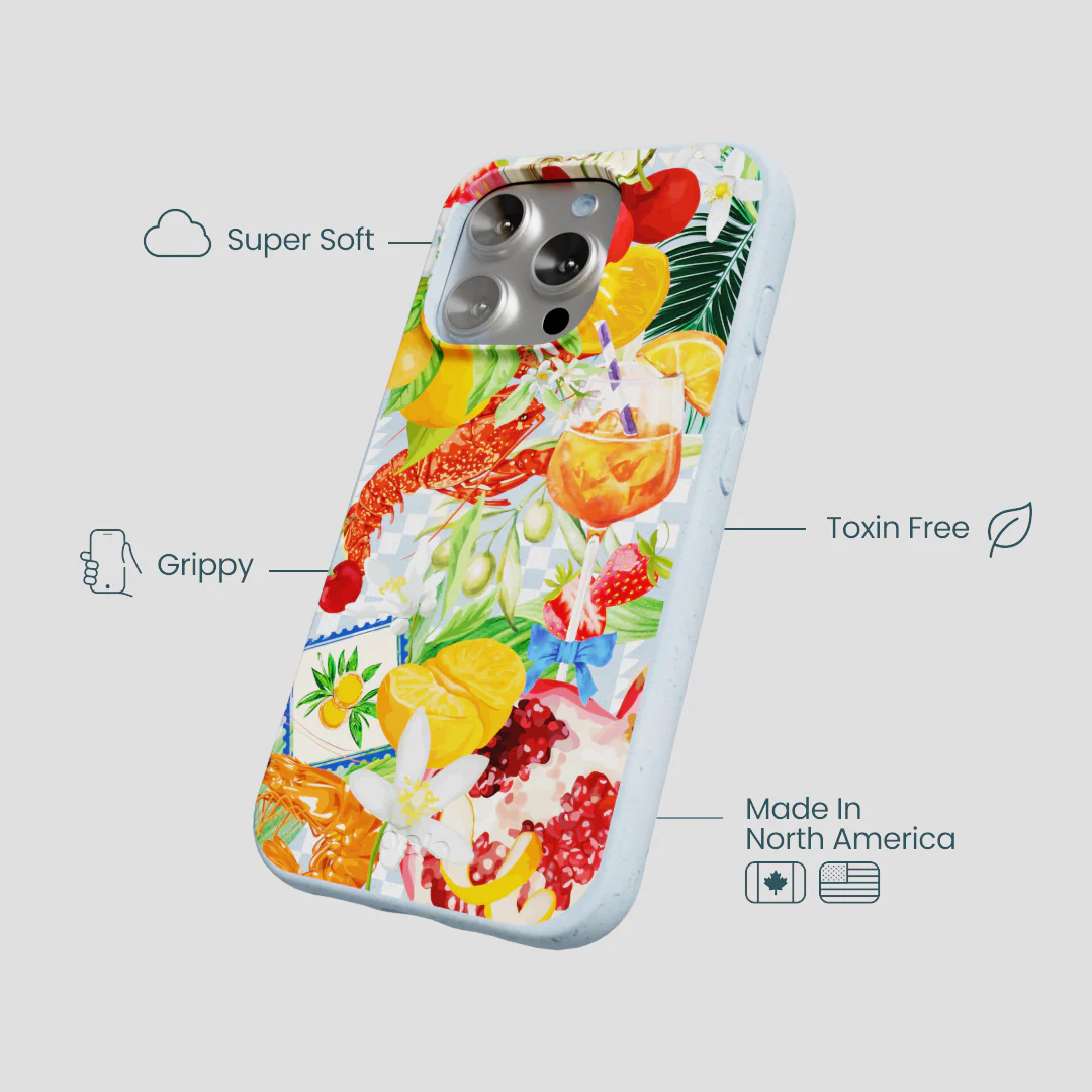 Powder Blue Mediterranean Summers iPhone 16 Pro Case - Image 4