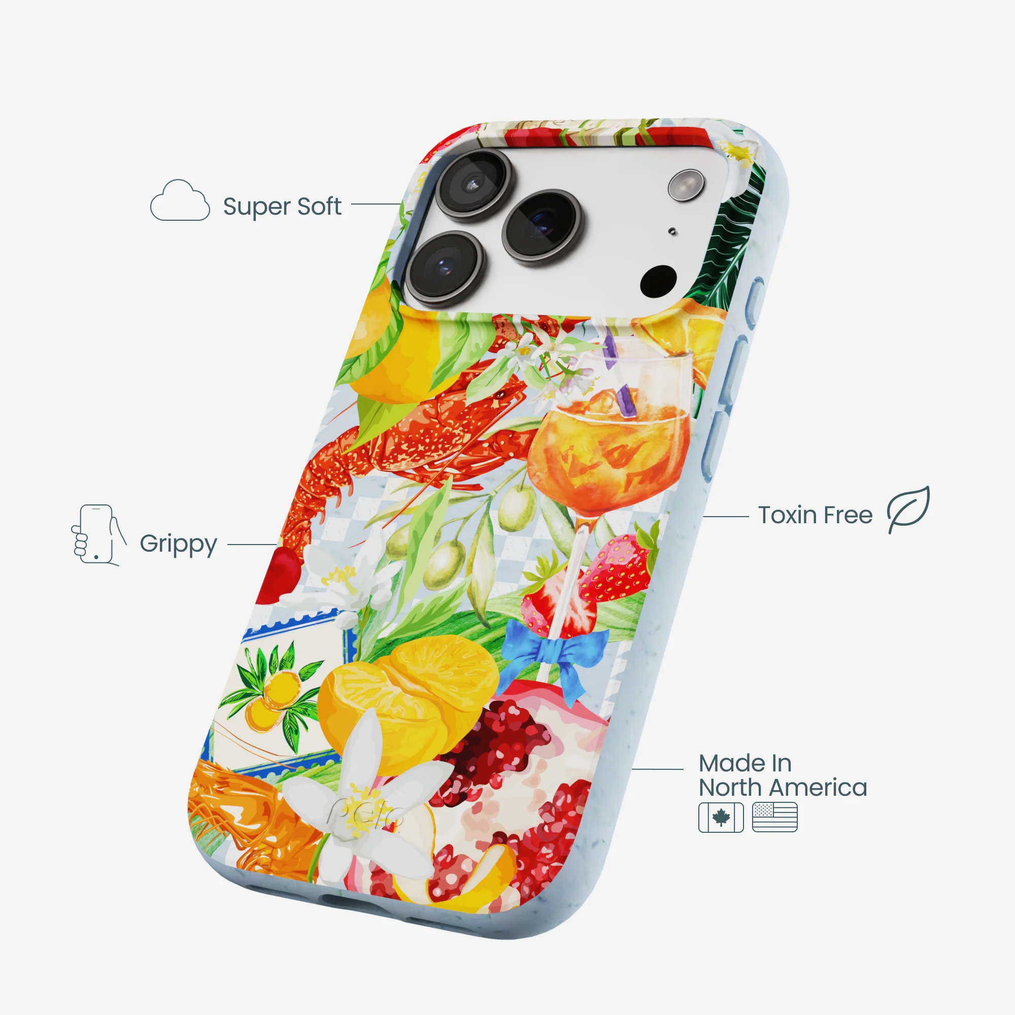 Powder Blue Mediterranean Summers iPhone 17 Pro Case - Image 4