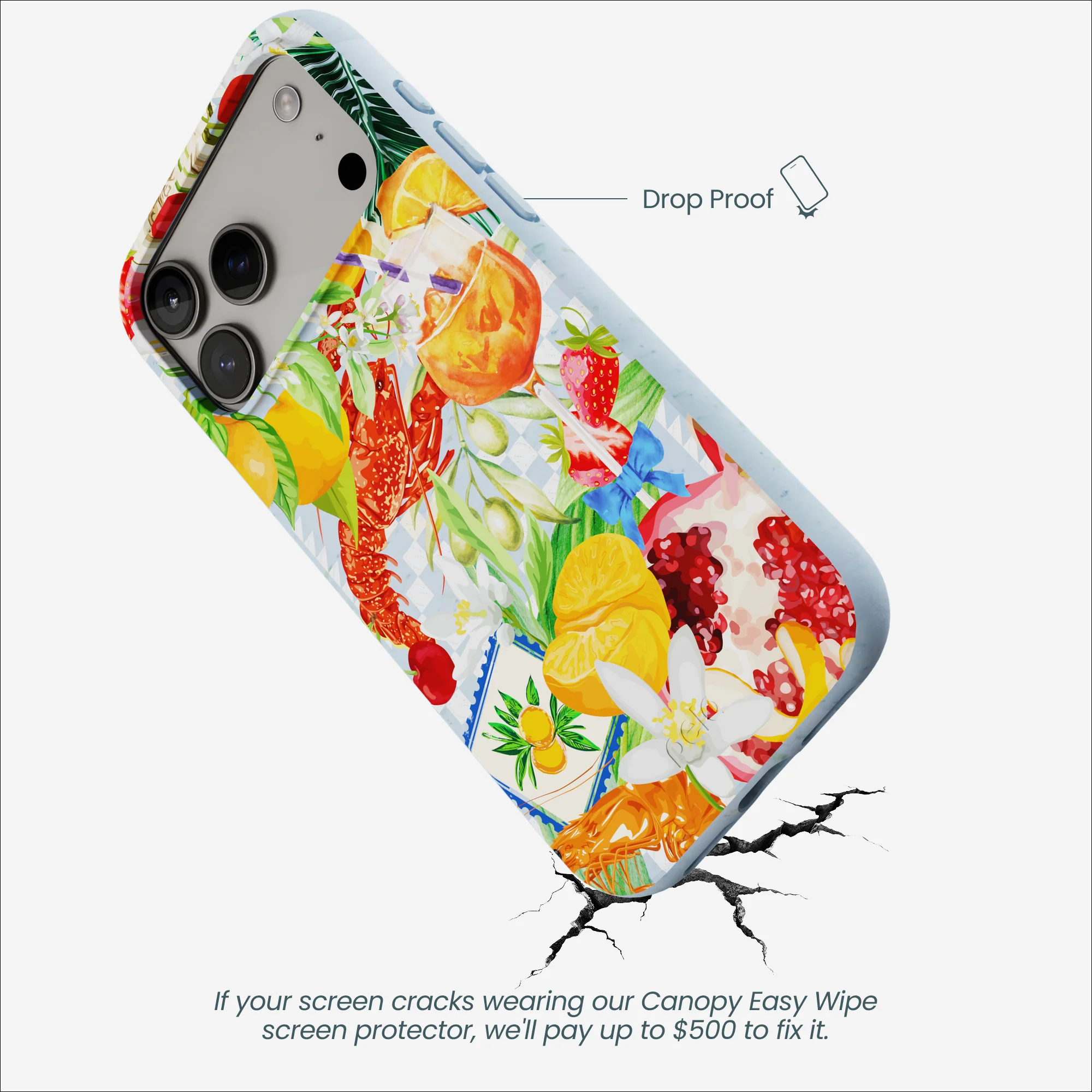 Powder Blue Mediterranean Summers iPhone 17 Pro Max Case - Image 5