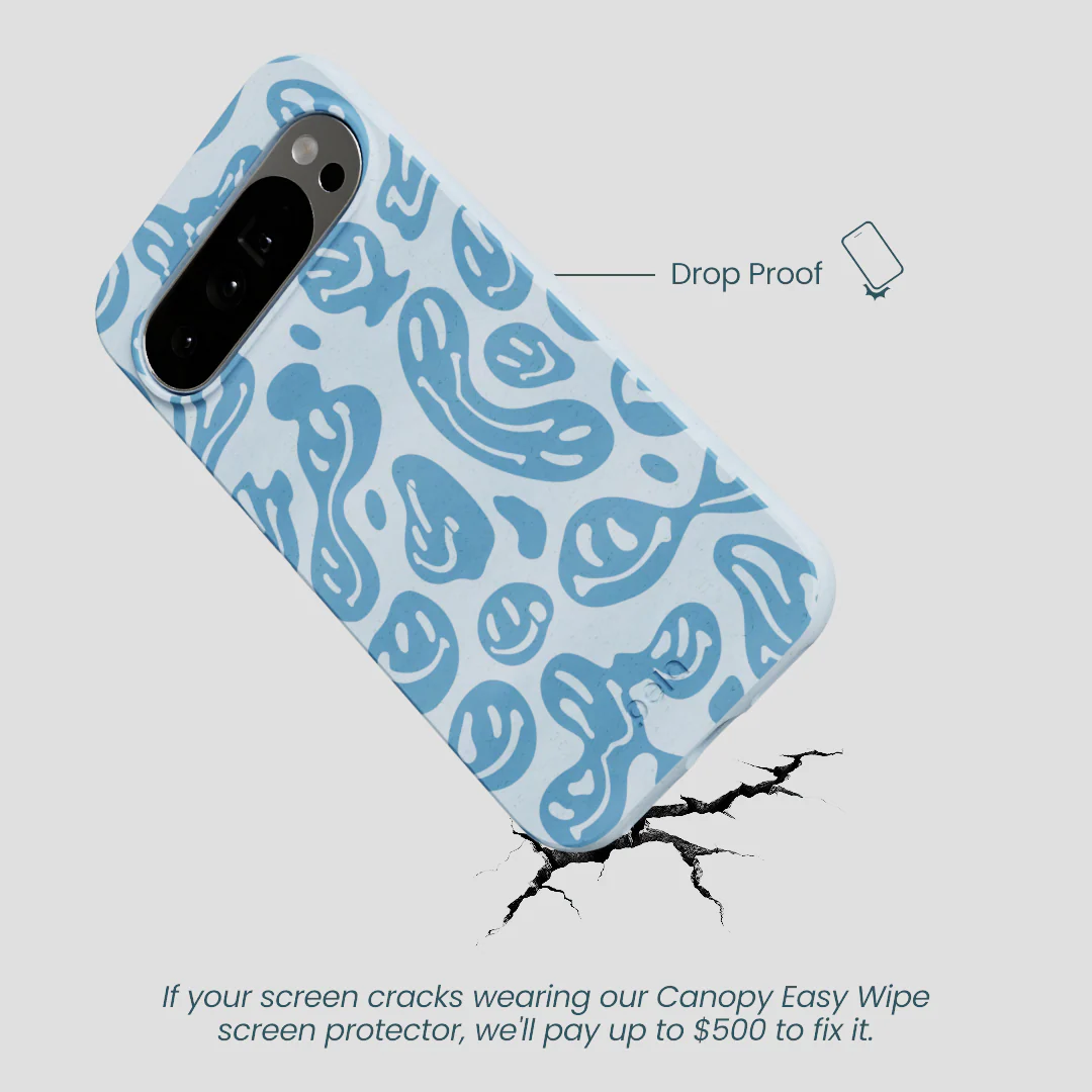 Powder Blue Melting Faces Google Pixel 10 Pro XL Case - Image 4