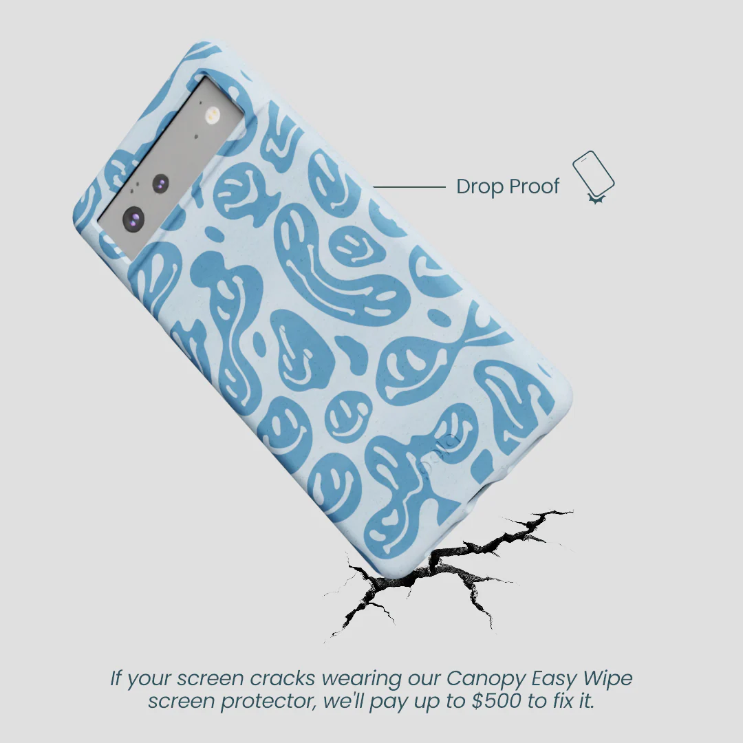 Powder Blue Melting Faces Google Pixel 6 Case - Image 4