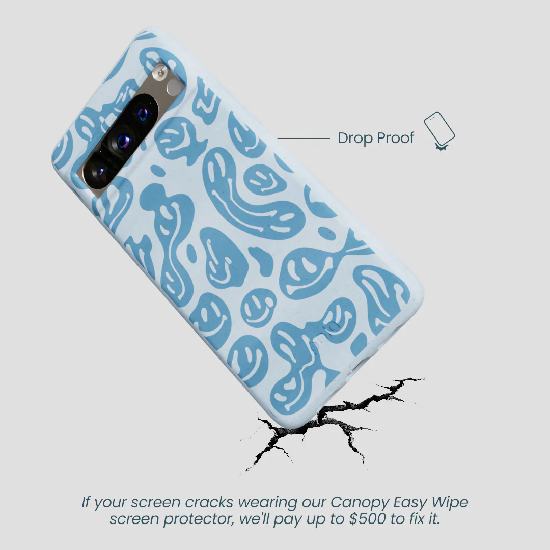 Powder Blue Melting Faces Google Pixel 8 Pro Case - Image 4